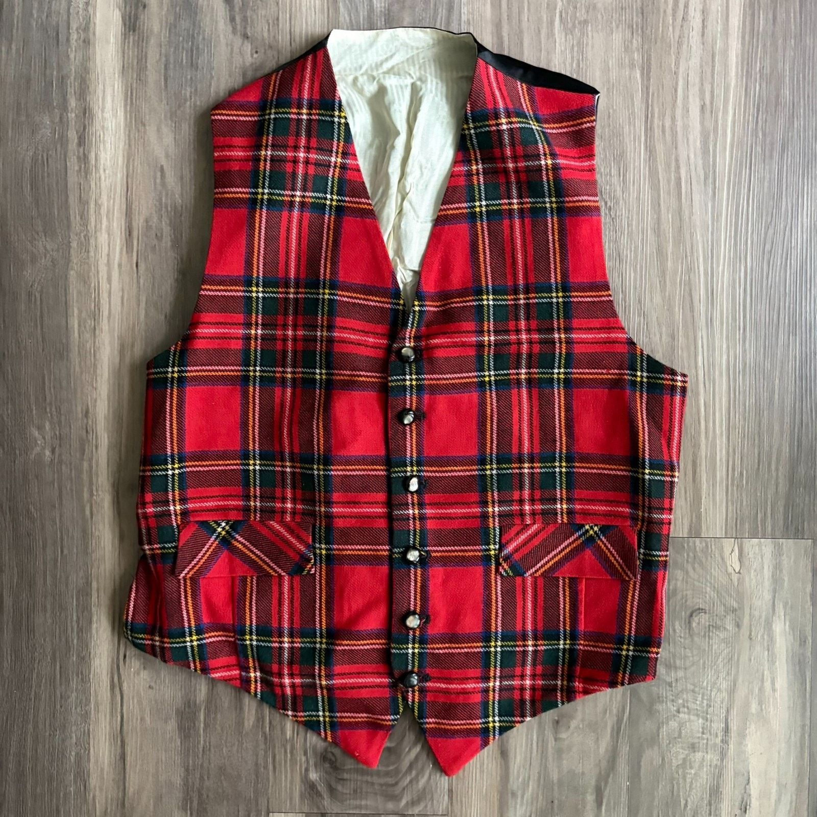 Vintage Vintage Forest Of Edinburgh Flannel Plaid Wool Vest Size S Size US S / EU 44-46 / 1 - 1 Thumbnail