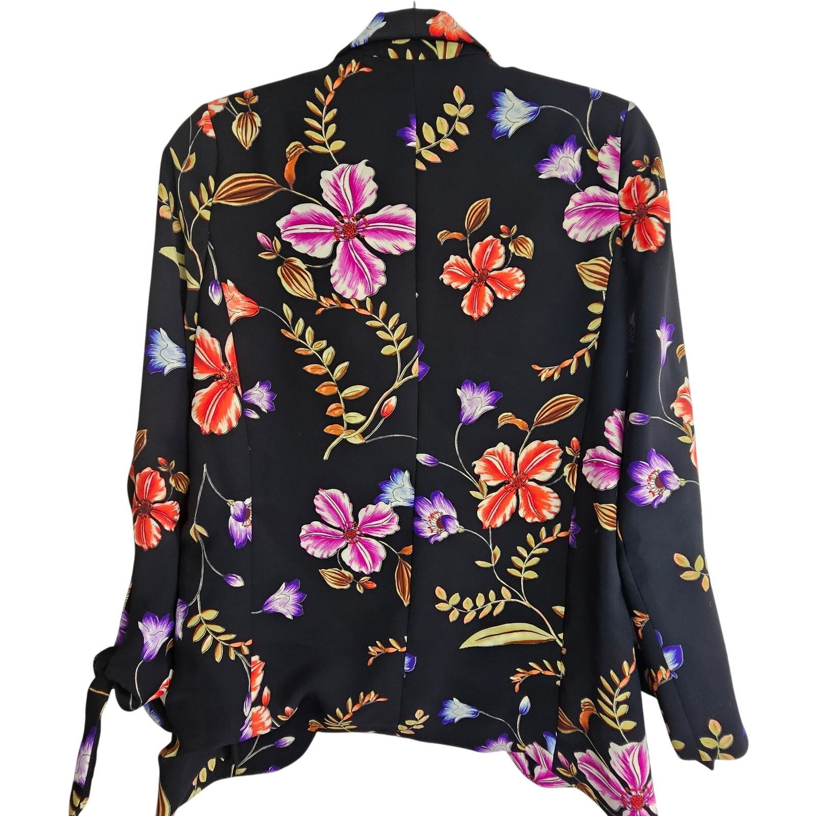 Express Express Womens Floral Blazer Size XS Open Artsy Maximalist Size XS / US 0-2 / IT 36-38 - 8 Thumbnail
