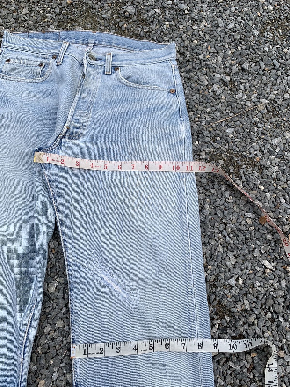 Levi's VINTAGE LEVIS 501 RINDEM 80’s USA FADED DISTRESSED DENIM Size US 29 - 21 Thumbnail