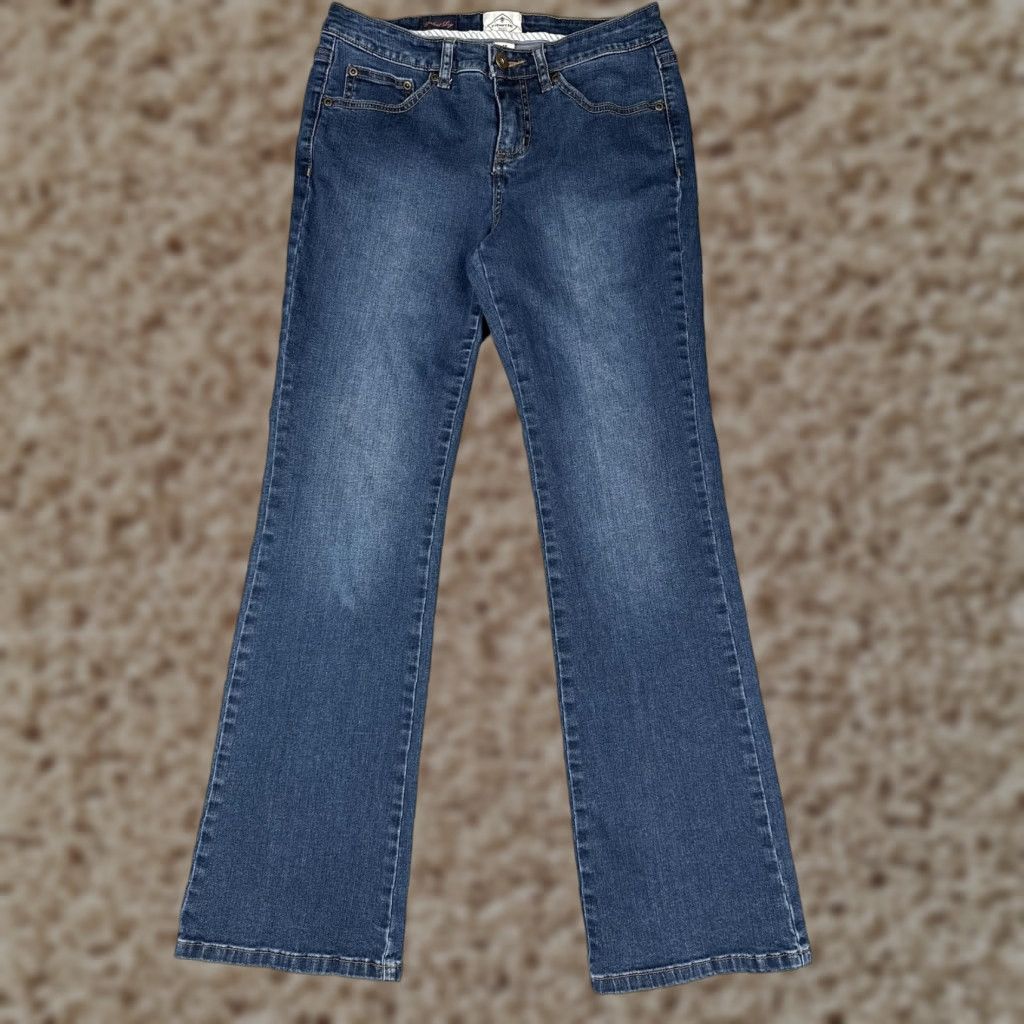 St. John's Bay Jeans Womens 4P Blue Bootcut Leg Stretch Denim Petite Classic