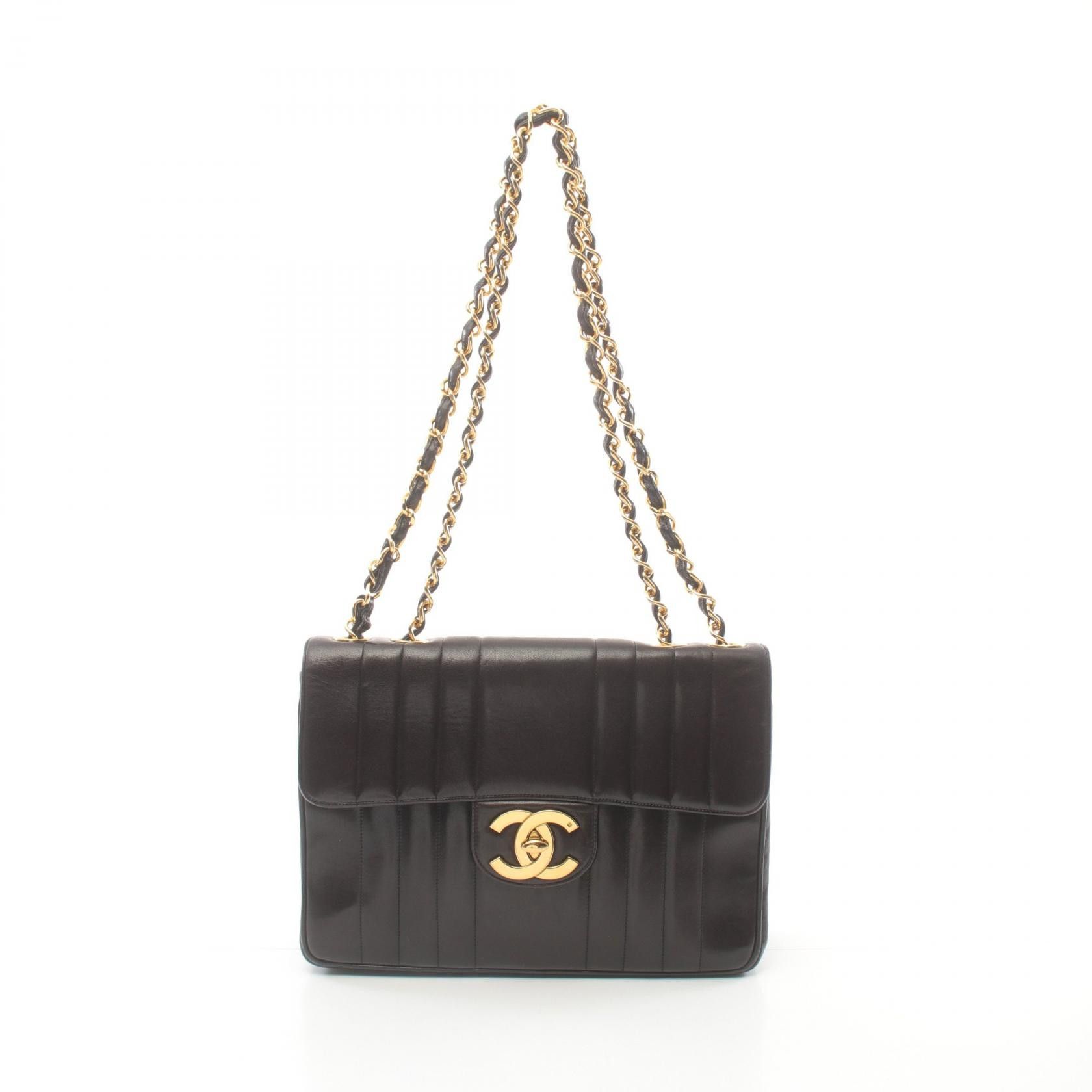 Chanel Chanel Mademoiselle De Coco Mark Lambskin Shoulder Bag Leather Shoulder Bag in Black, Women's