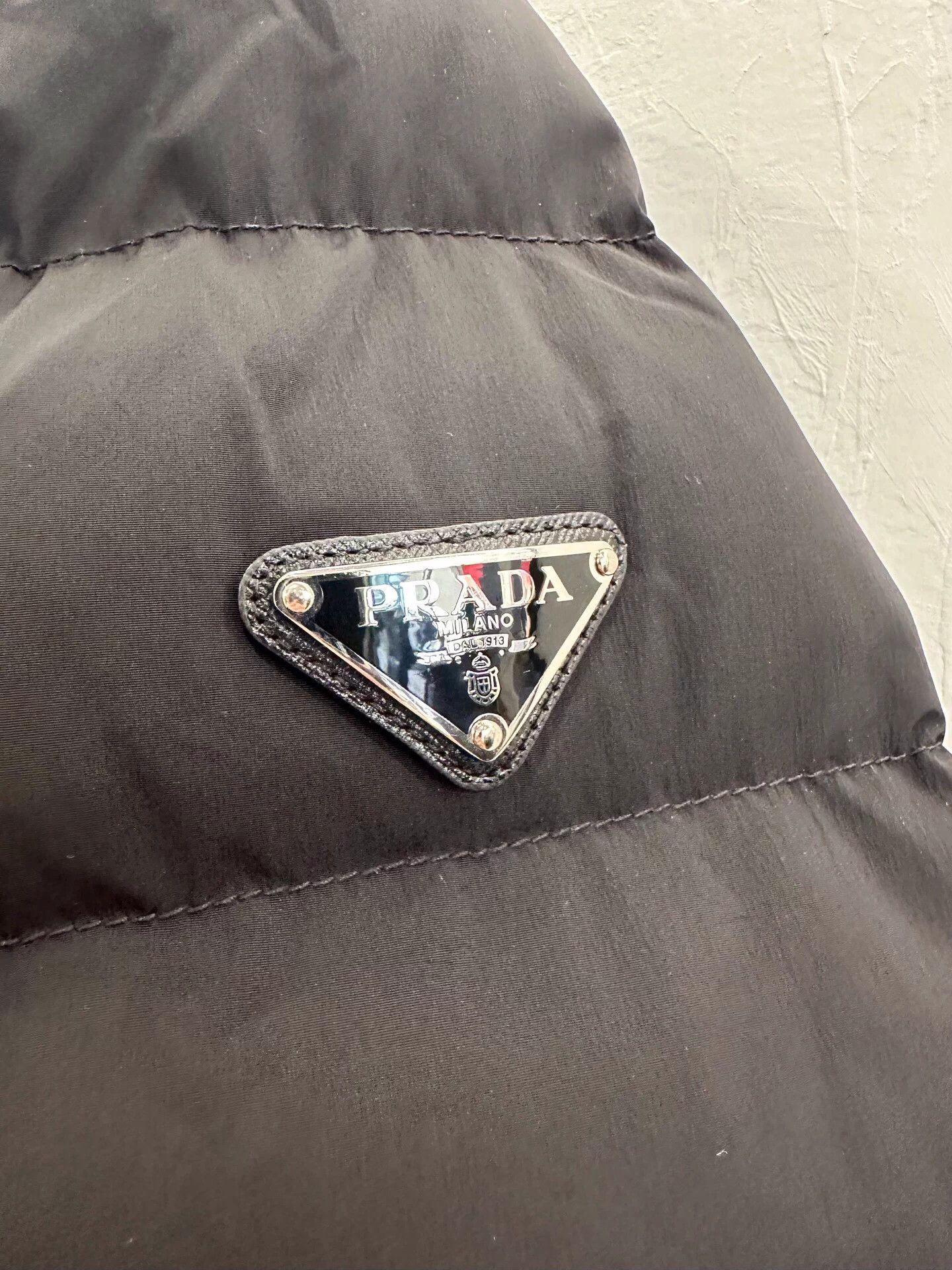 Prada Prada Men's Black Leather Down Jacket Triangle Logo Size US M / EU 48-50 / 2 - 4 Thumbnail