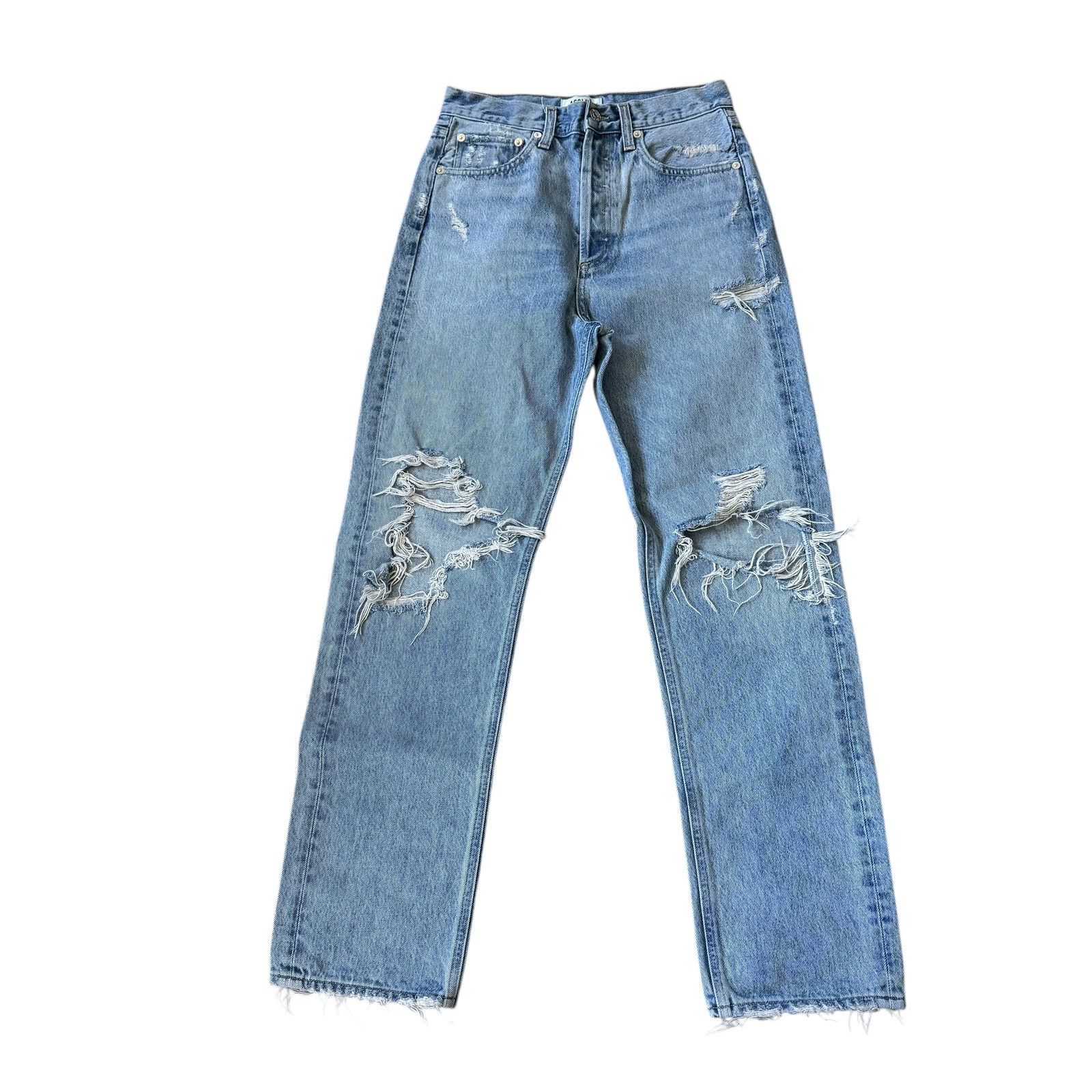 Agolde AGOLDE 90's Mid Rise Loose Jeans Fall Out Distressed Size 24" / US 00 / IT 34 - 2 Thumbnail