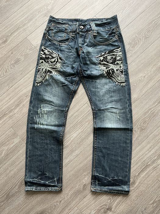 Vintage Vintage Ed Hardy Tiger Denim Jeans Y2K | Grailed