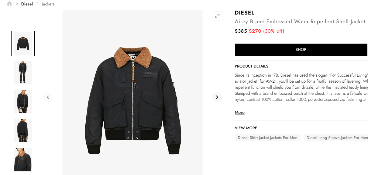 Diesel Diesel bomber extra warm detachable collar Size US S / EU 44-46 / 1 - 1 Thumbnail