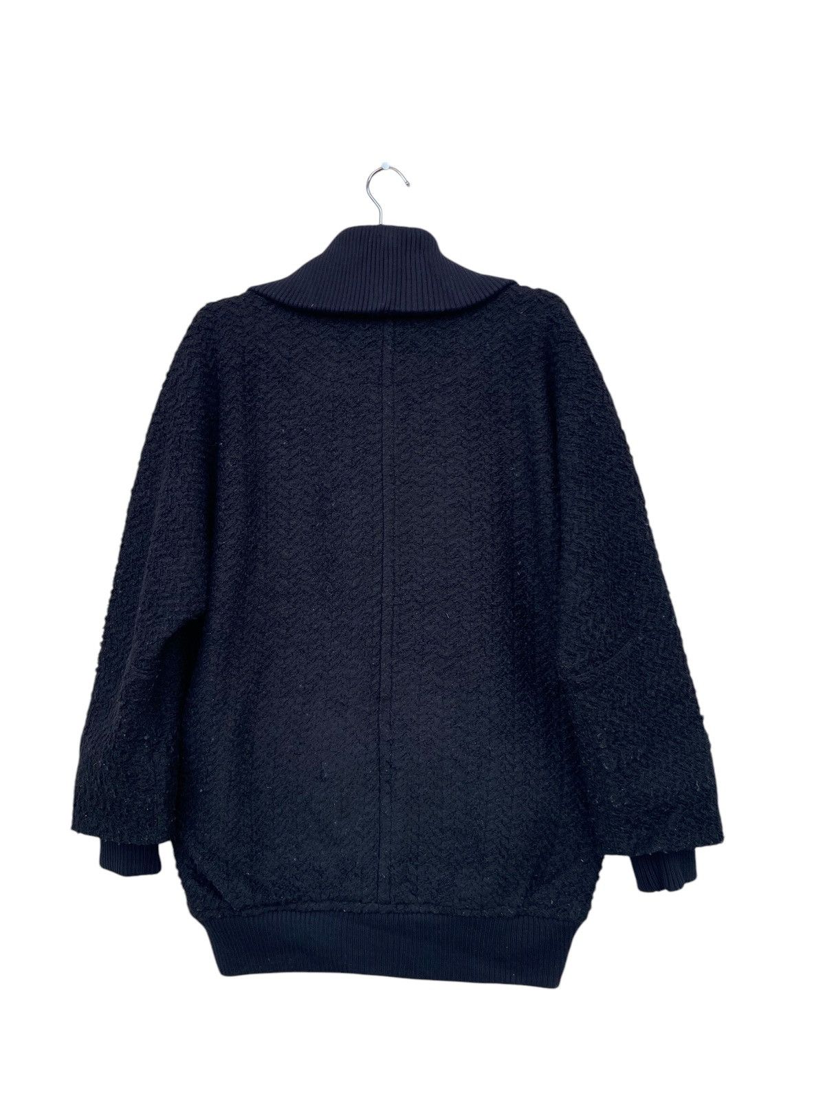 Issey Miyake Mercibeaucoup Black Textured Knit Shawl Collar Jacket Size US M / EU 48-50 / 2 - 3 Thumbnail