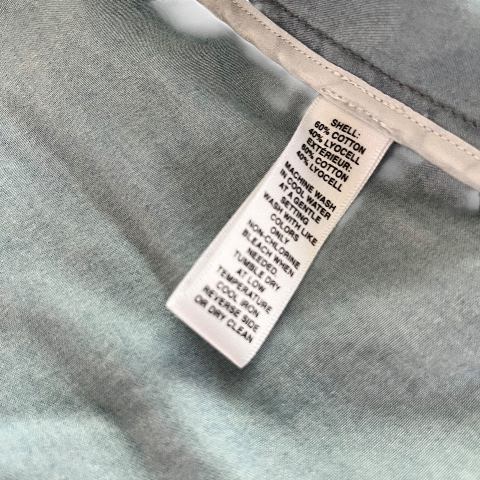 Saks Fifth Avenue Saks Fifth Avenue Blue Chambray Waterfall Open Front Jacket Size XL / US 12-14 / IT 48-50 - 9 Thumbnail