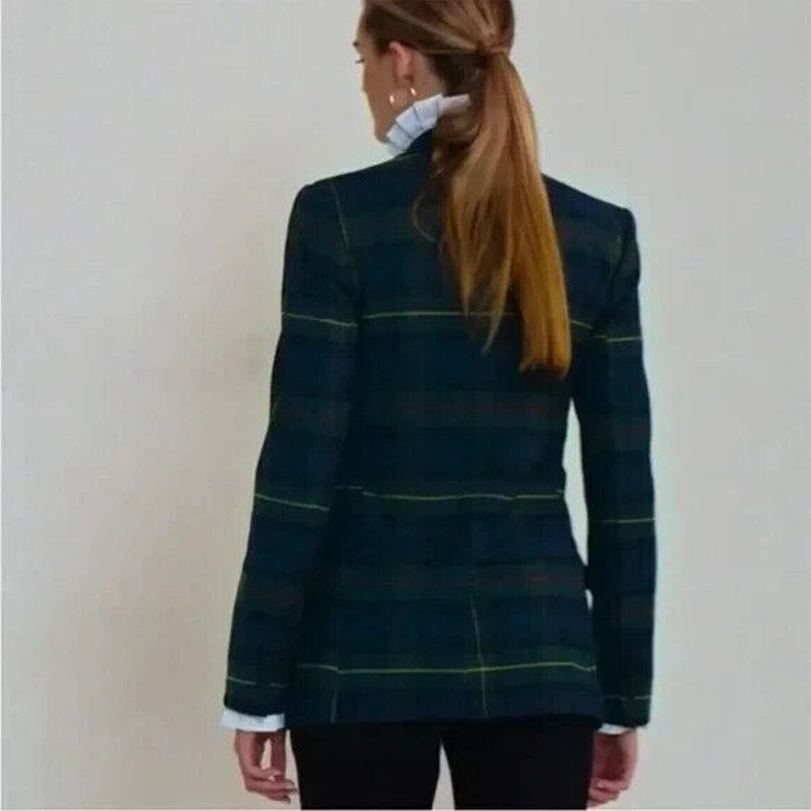 Lauren Ralph Lauren RALPH LAUREN GREEN TARTAN PLAID BULLION CRESTED BLAZER SZ 12 Size XL / US 12-14 / IT 48-50 - 3 Thumbnail