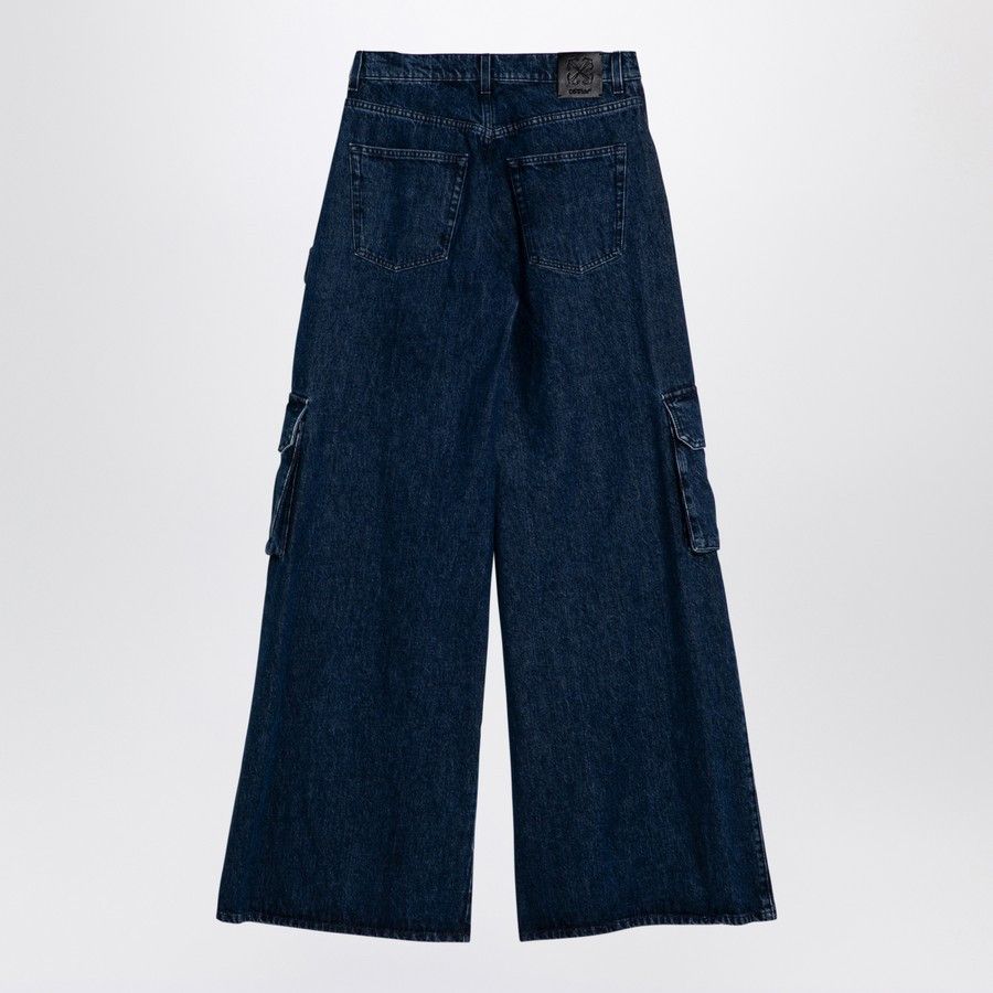 Off-White o1d2blof0924 Wide Cargo Denim Jeans in Blue Size 25" / US 0 / IT 36 - 2 Thumbnail