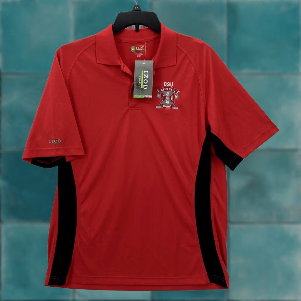 Izod IZOD Polo Shirt Mens M Red Black OSU Athletic Band Stretch Performance Golf Shirt Mens Size US M / EU 48-50 / 2 - 1 Thumbnail