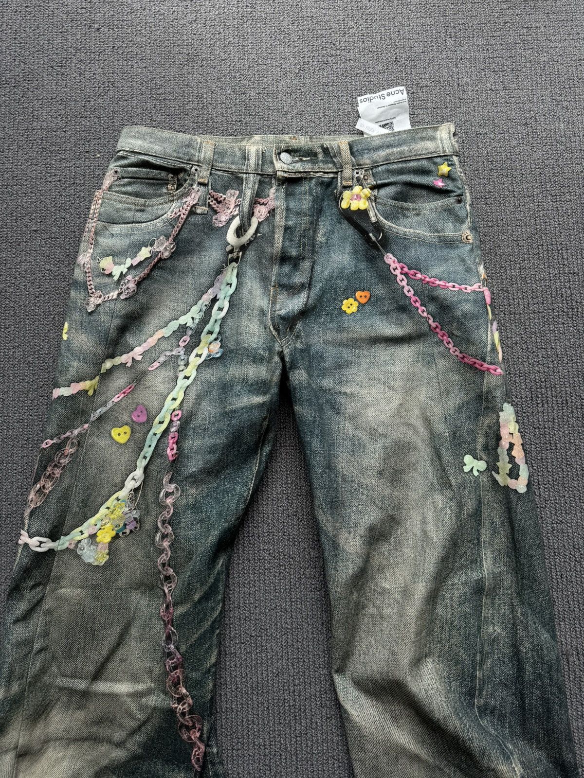 Acne Studios printed chain kawaii embellished jeans Size US 32 / EU 48 - 2 Thumbnail
