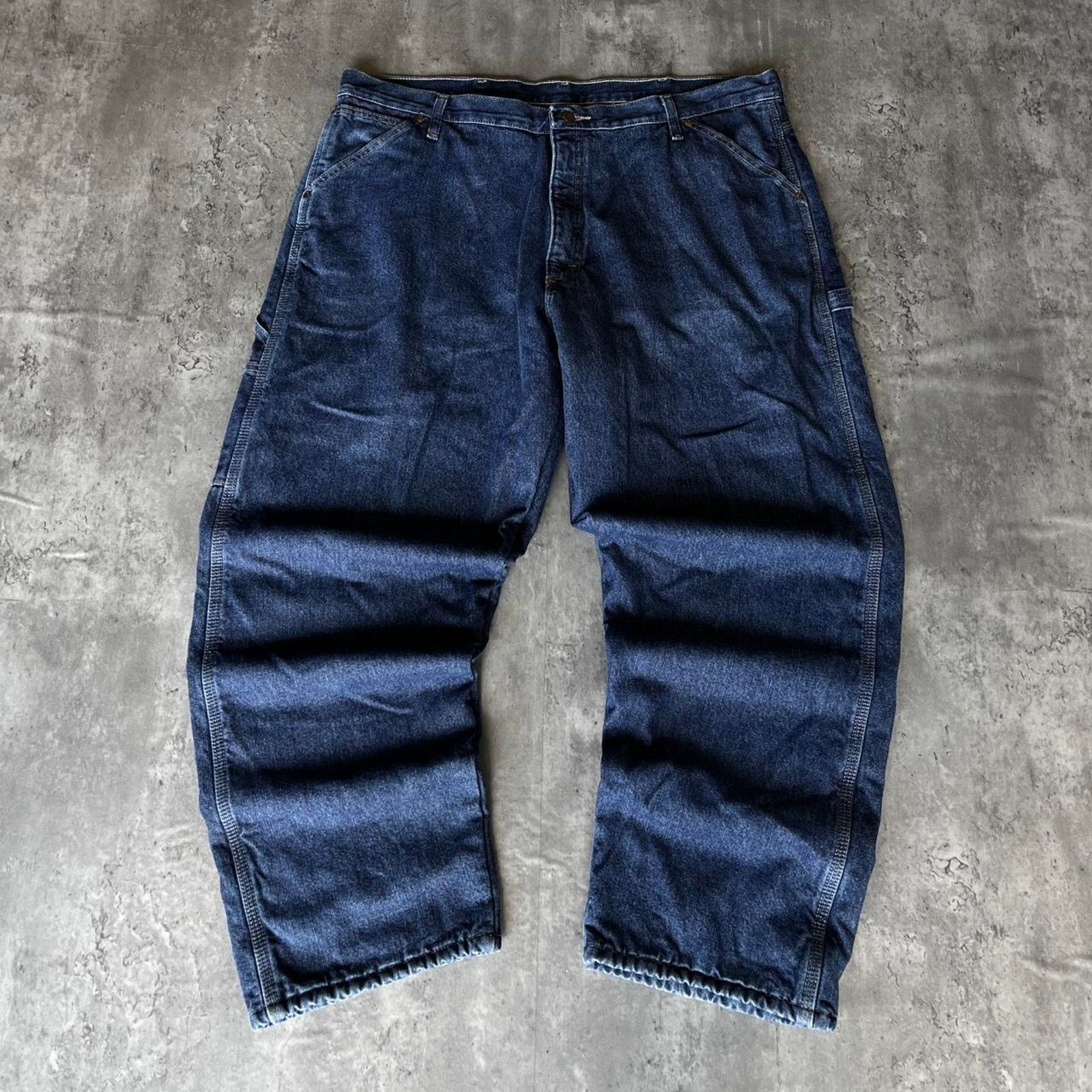 Carhartt × Vintage × Wrangler Vintage Y2K Wrangler Fleece Lined Baggy Carpenter Jeans Size US 42 / EU 58 - 2 Thumbnail