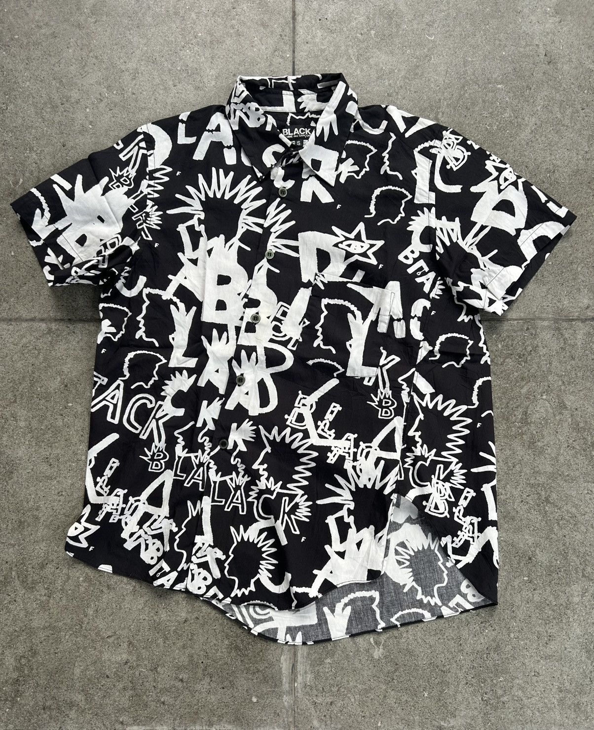 Comme des Garcons Black Comme Des Garcons Black AD2015 AOP Asymmetrical Shirt Size S / US 4 / IT 40 - 1 Thumbnail