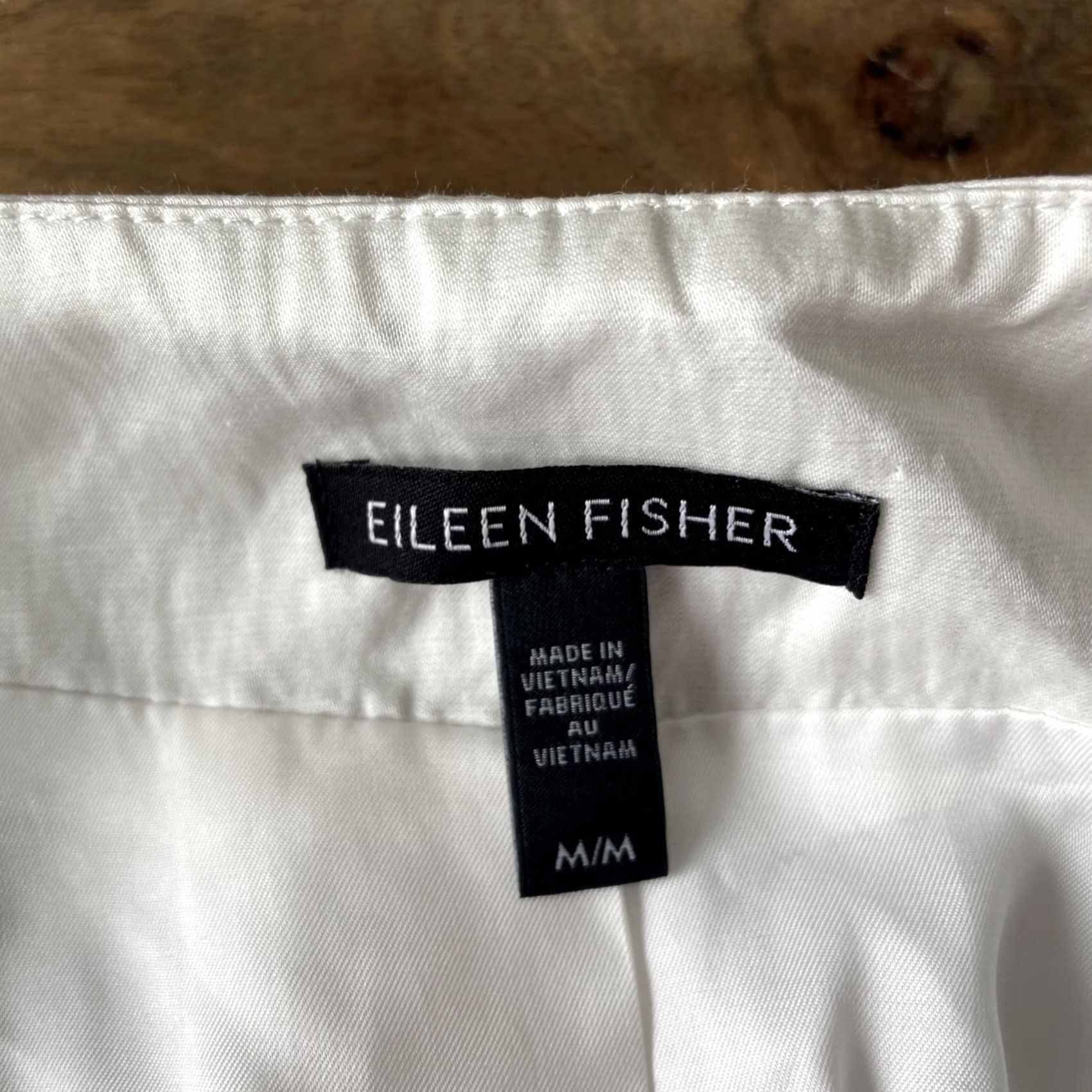 Eileen Fisher Eileen Fisher White Satin Crepe Organic Cotton Open Front Top Womens Medium Size M / US 6-8 / IT 42-44 - 3 Thumbnail