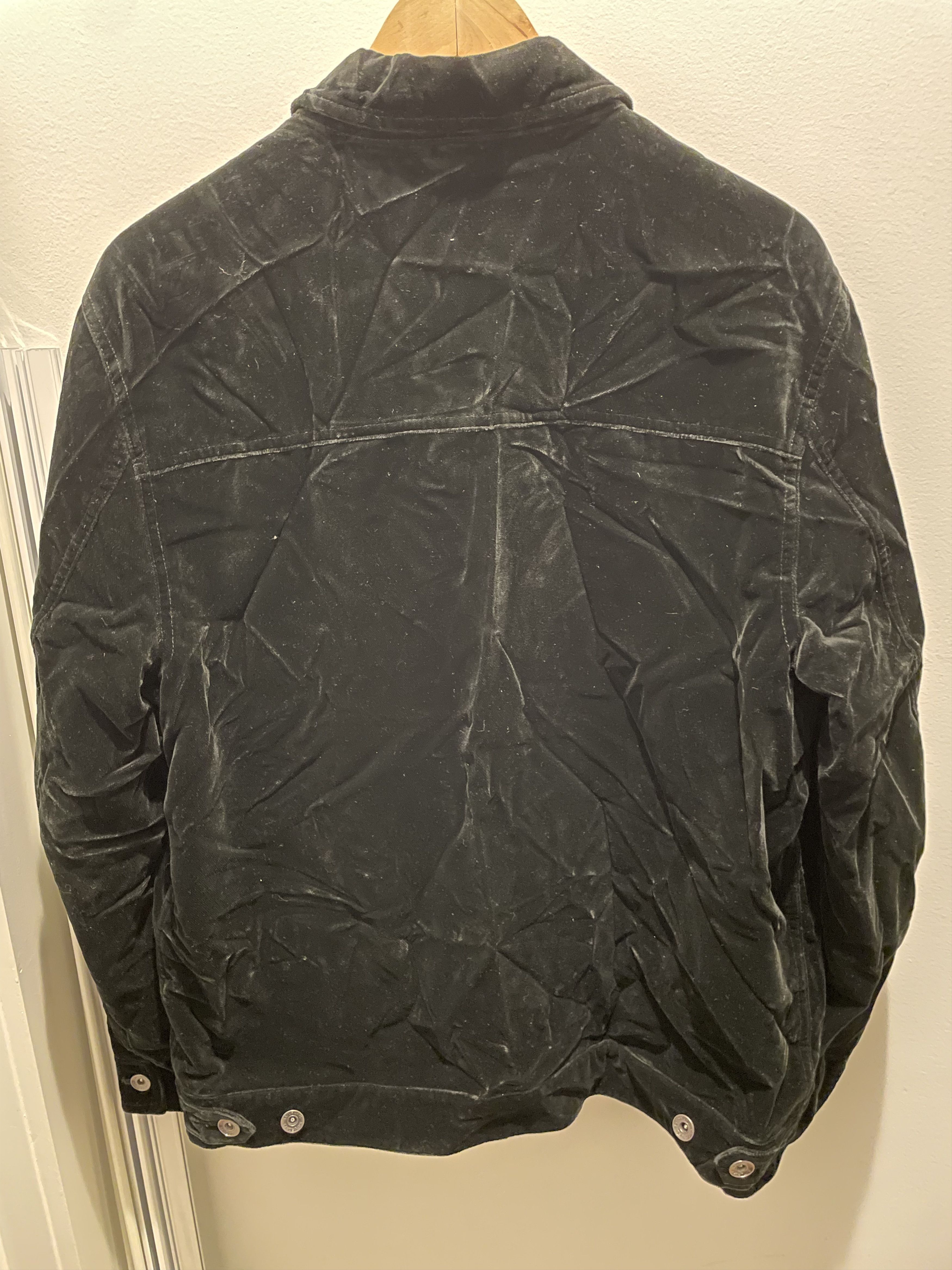 Saturdays NYC Harrison Velvet Trucker Jacket - Black Size US M / EU 48-50 / 2 - 5 Thumbnail