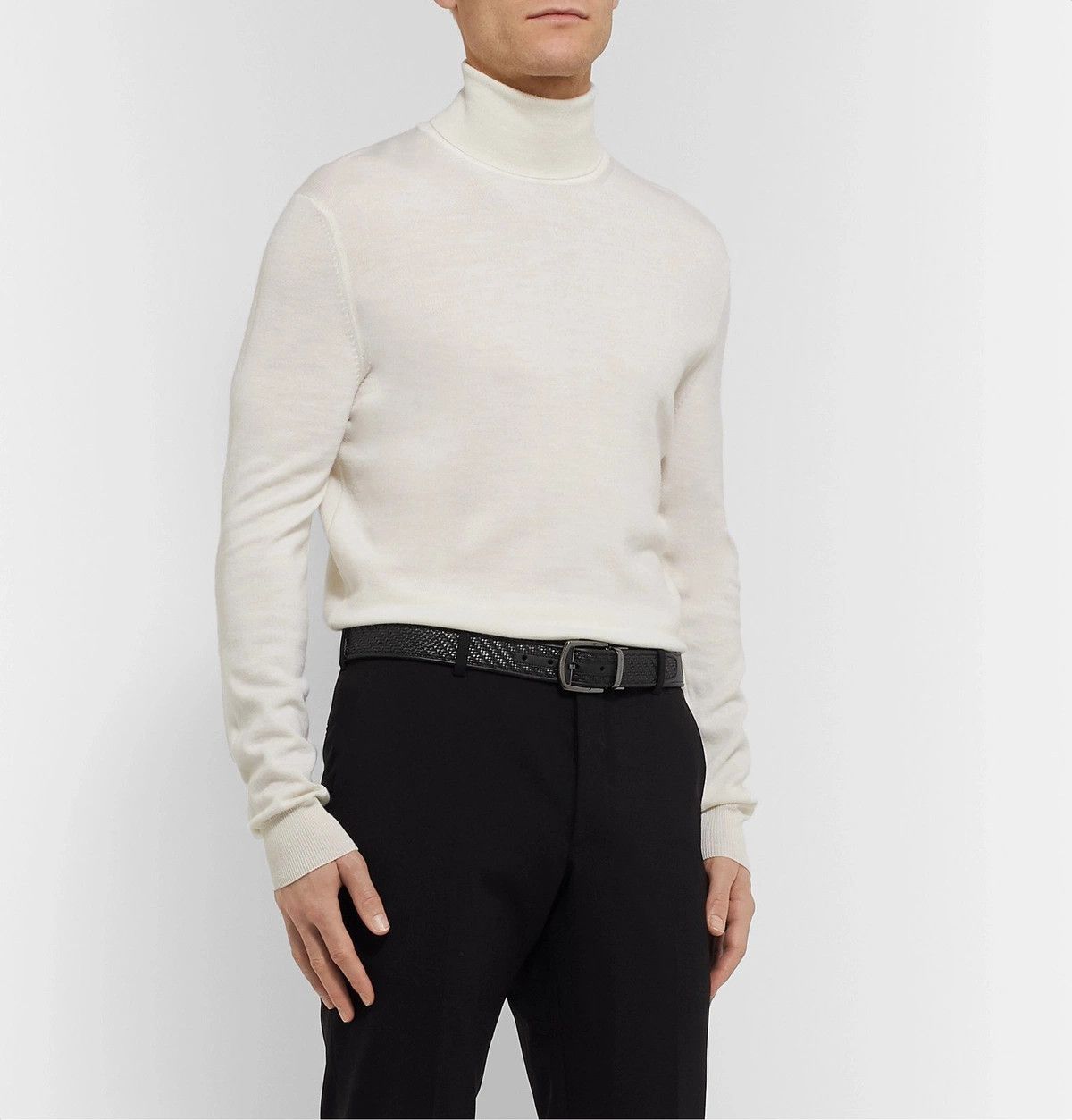 Ermenegildo Zegna o1s1rm0425 RBPTAW6 Size: 120 / Belt in Black Size 44 - 2 Thumbnail
