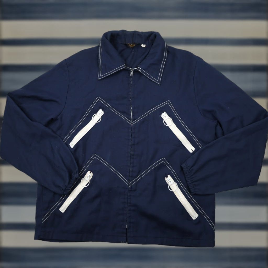 Vintage VINTAGE Sir Jac Mens Large Multi Zipper Shirt Jacket Blue Shirt Jacket Mens L Blue Zipper Western 90s Size US L / EU 52-54 / 3 - 1 Thumbnail