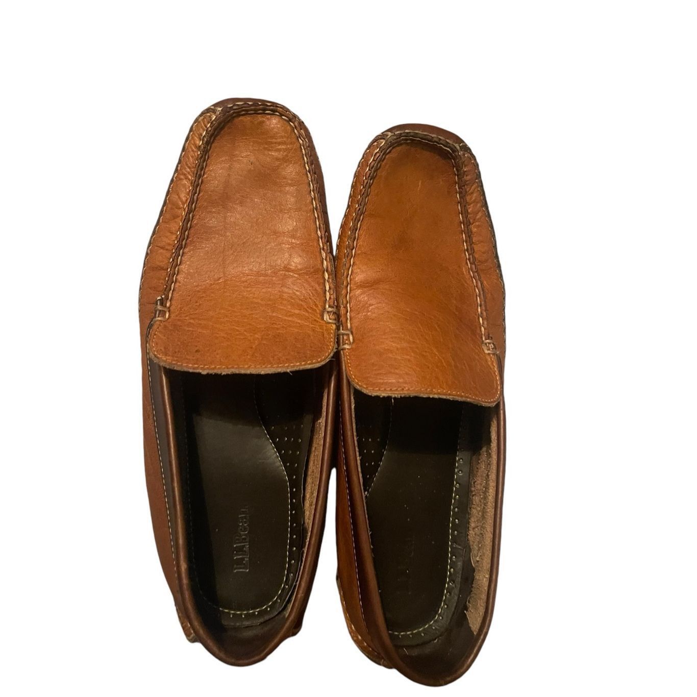 L.L. Bean L.L. Bean Mens Brown Solid Leather Slip On Flat Loafers Shoes Size 12 D Size US 12 / EU 45 - 6 Thumbnail