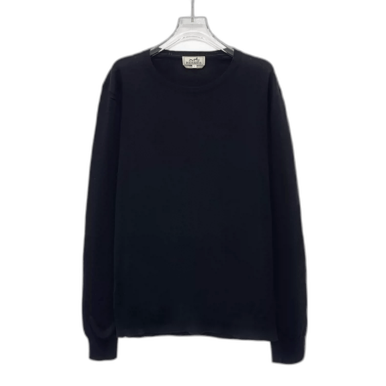 Hermes Black Wool Round Neck Long Sleeve Sweater Size US L / EU 52-54 / 3 - 1 Thumbnail