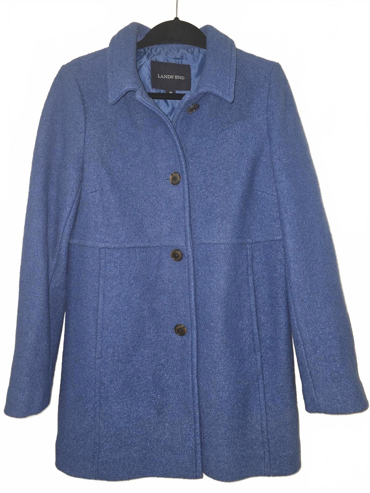 Lands' End Lands' End Women's Blue Wool Blend Coat Size M / US 6-8 / IT 42-44 - 1 Thumbnail
