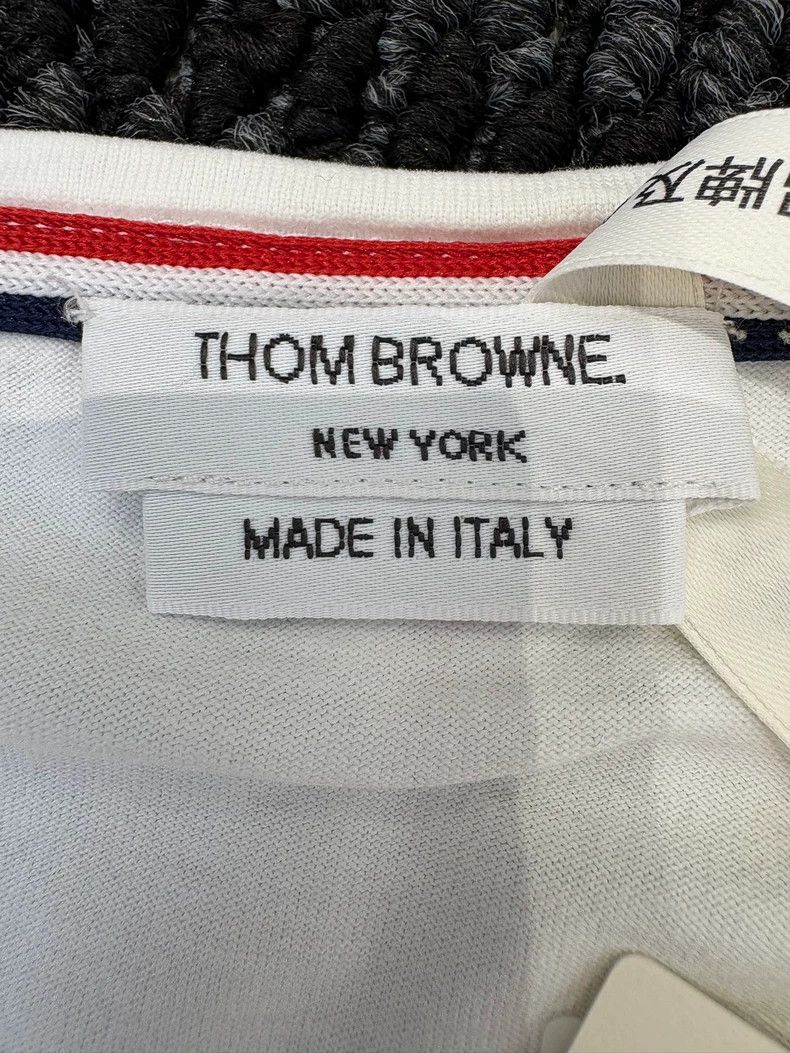 Thom Browne Thom Browne White striped long-sleeved T-shirt Size US M / EU 48-50 / 2 - 4 Thumbnail