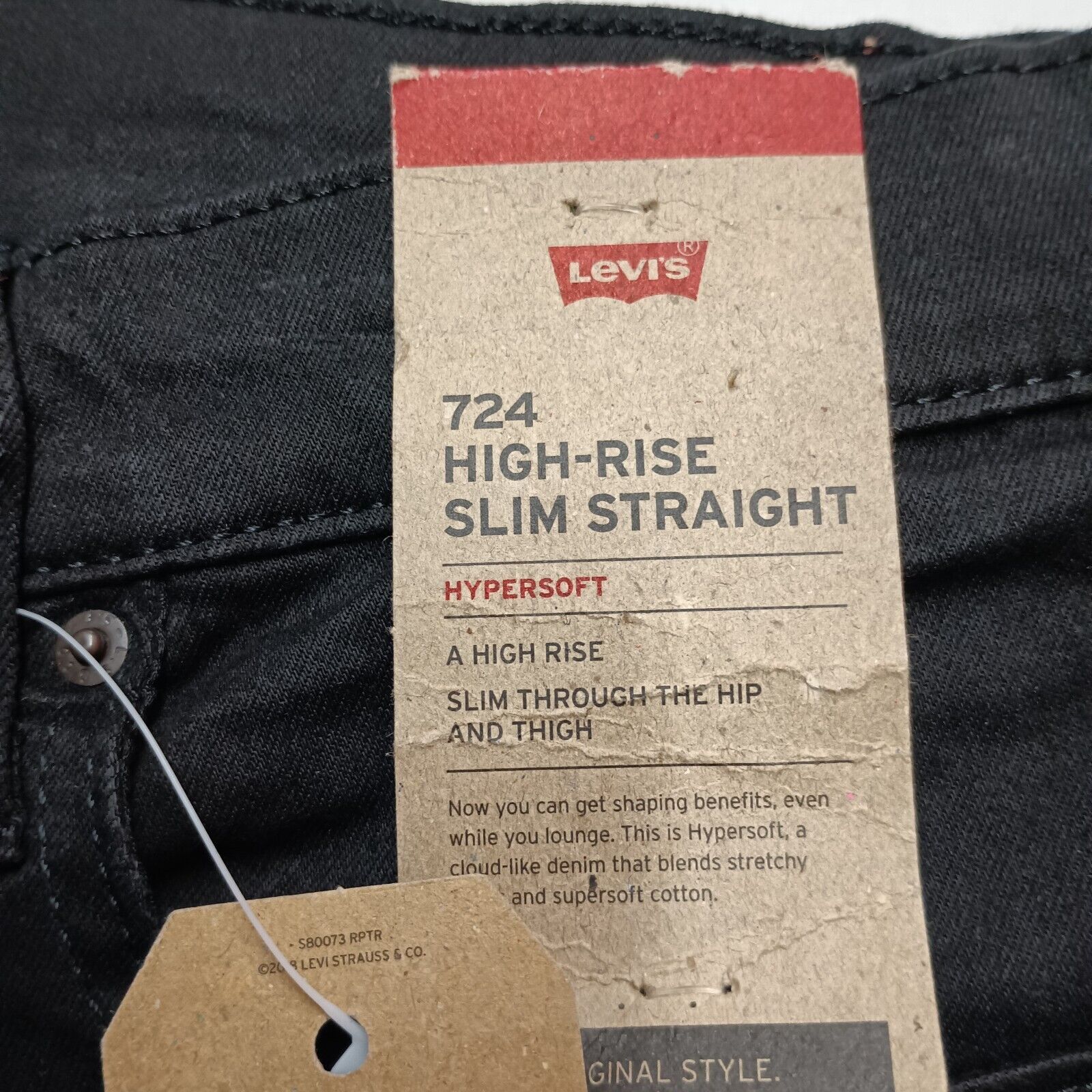 Levi's Levi's 724 Slim Straight Jeans Women's 16 Short 33x30 Black Size 33" - 5 Thumbnail