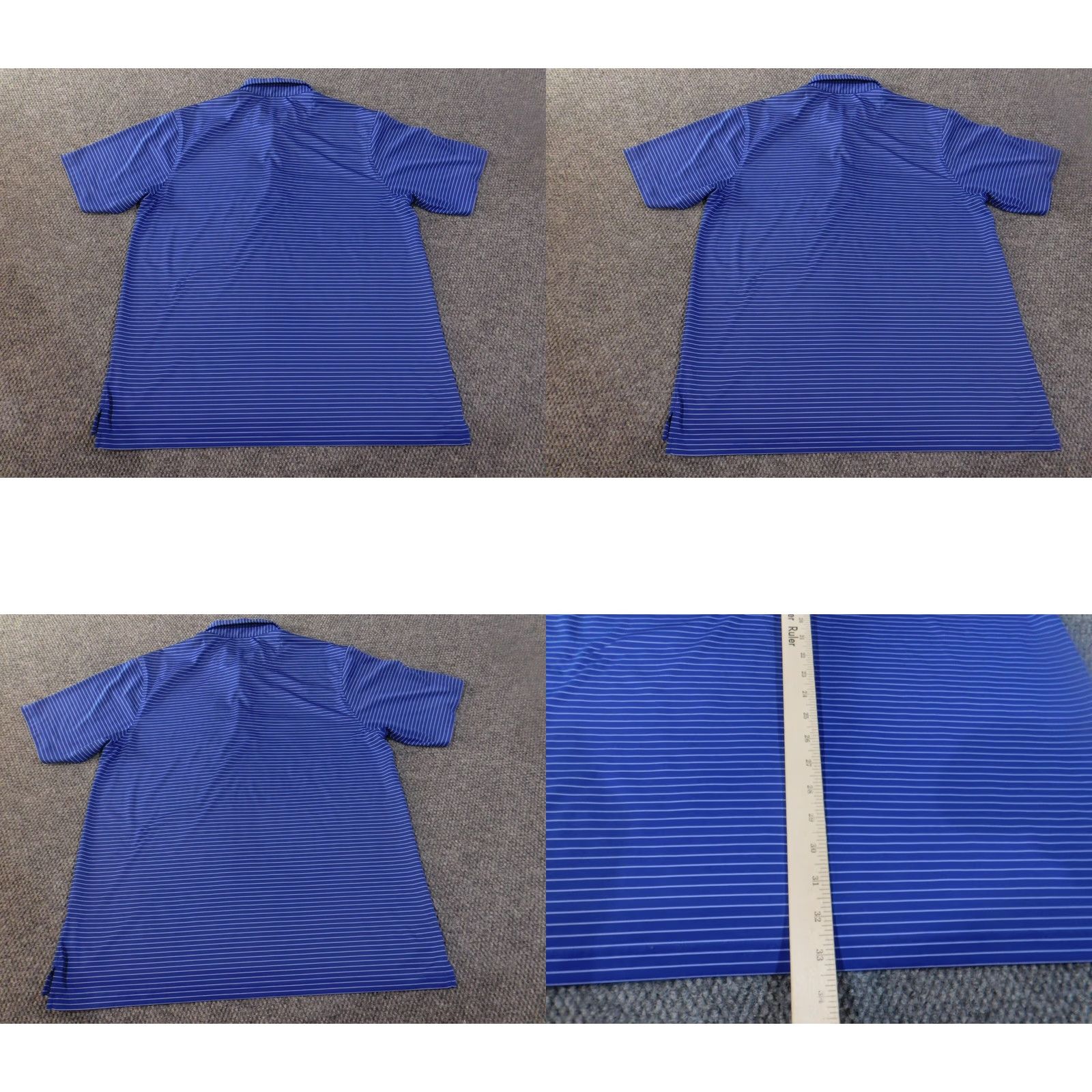 Vintage Donald Ross Polo Shirt Mens Blue Striped Short Sleeve Knit Sports Performance Golf Size US L / EU 52-54 / 3 - 8 Thumbnail