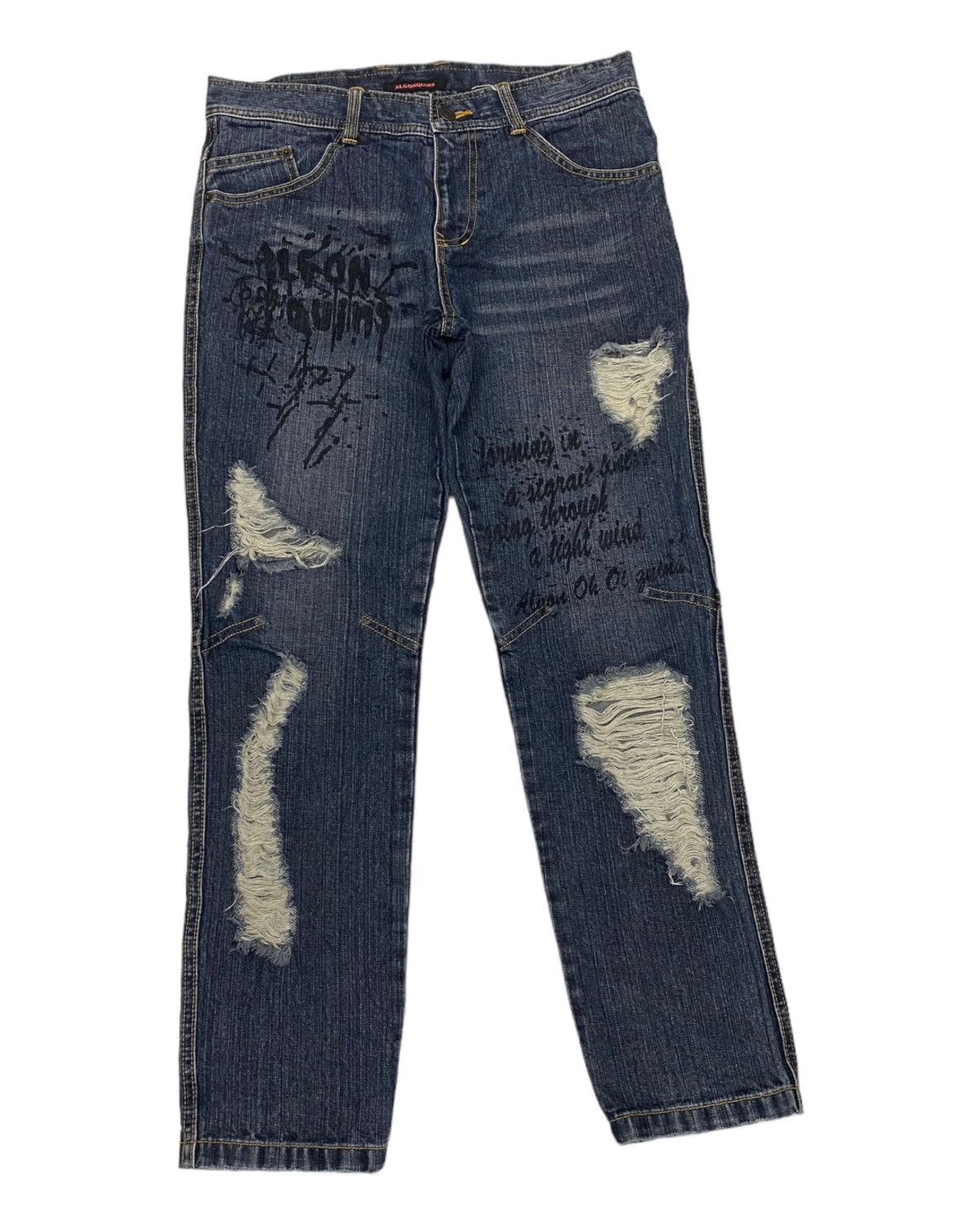20471120 🔥ALGONQUINS PUNK POEM DISTRESS DENIM JUNYA WATANABE STYLE Size US 30 / EU 46 - 5 Thumbnail