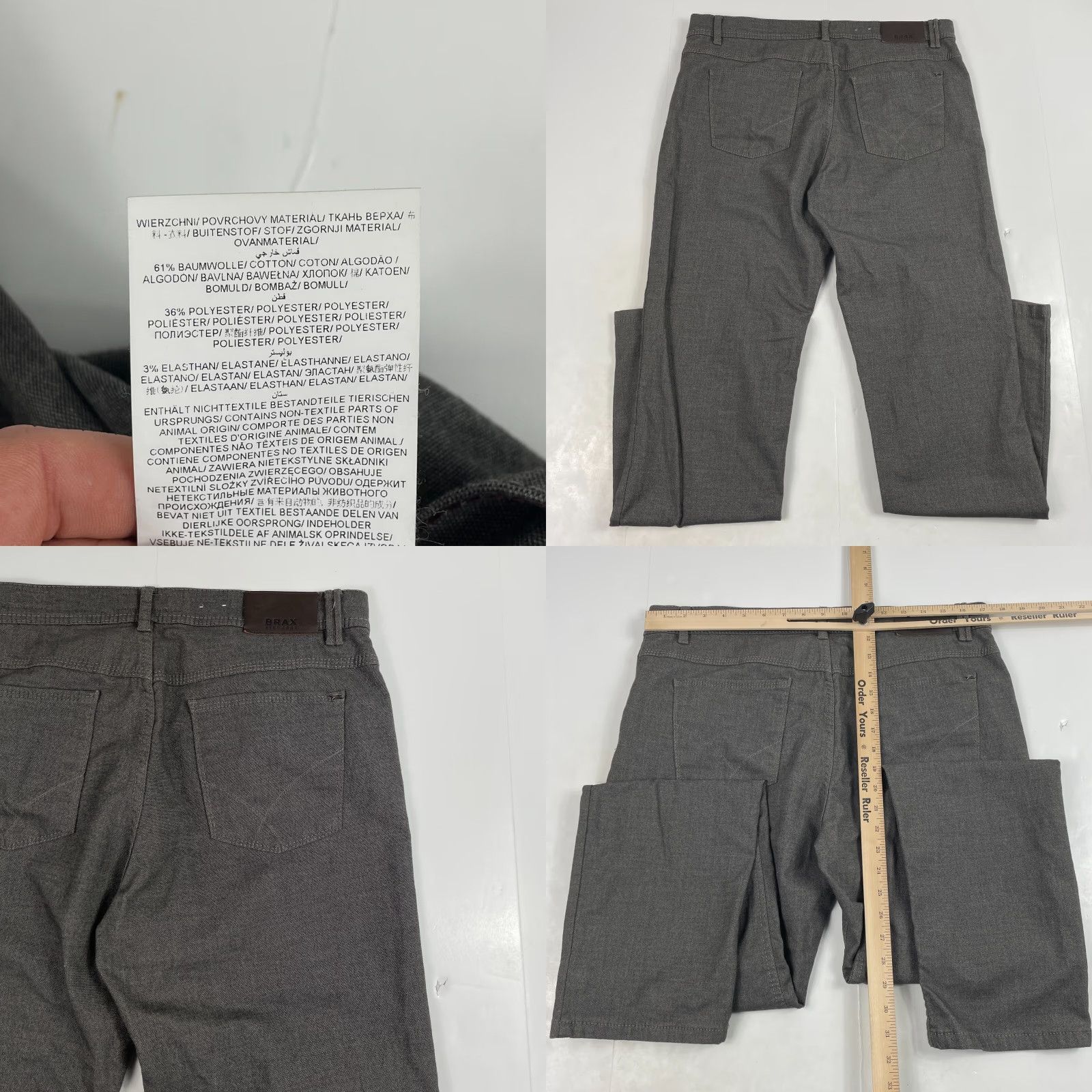 BRAX BRAX Pants Mens 36 x 32 Cooper Gray Chino Straight Leg Casual Workwear 5-Pocket Size US 36 / EU 52 - 8 Thumbnail