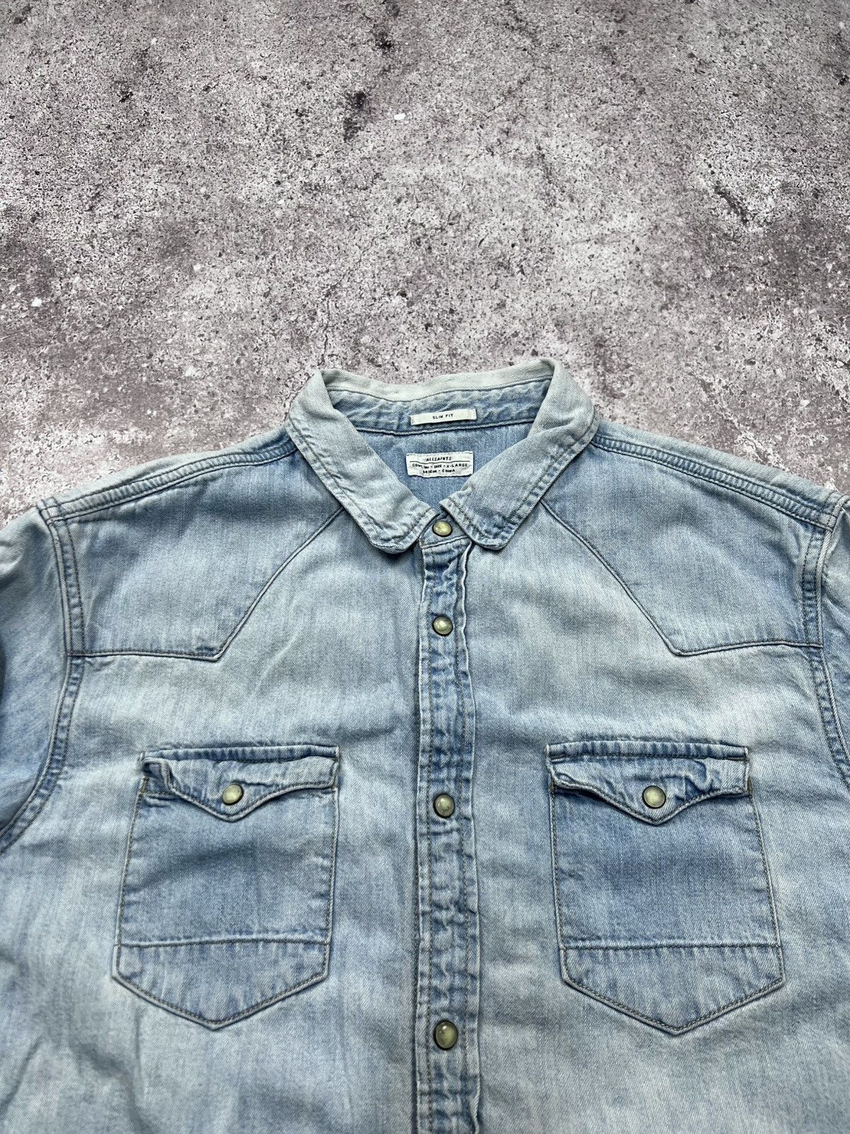Allsaints Allsaints Vintage Denim Western Snap Labour Shirt y2k jeans Size US XL / EU 56 / 4 - 4 Thumbnail