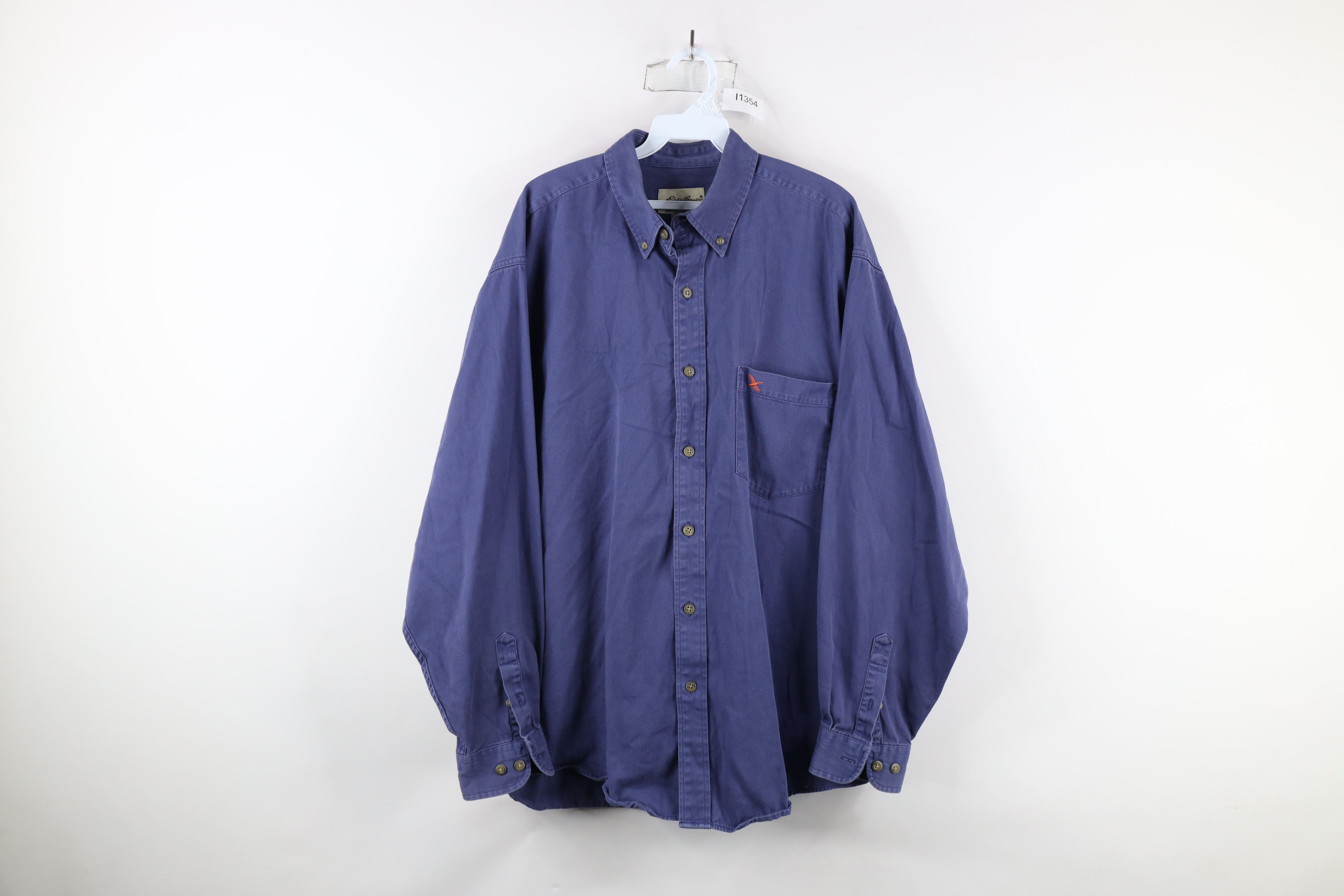 Eddie Bauer × Vintage Vintage 90s Eddie Bauer Heavyweight Twill Button Down Shirt Size US L / EU 52-54 / 3 - 1 Thumbnail
