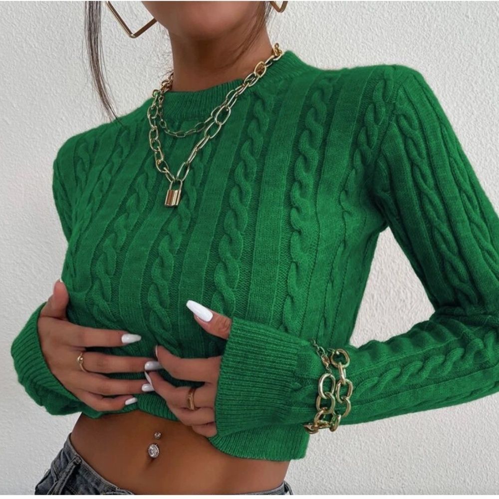 Shein SHEIN SZ S Essnce Cable Knit Crop Sweater Size S / US 4 / IT 40 - 2 Thumbnail