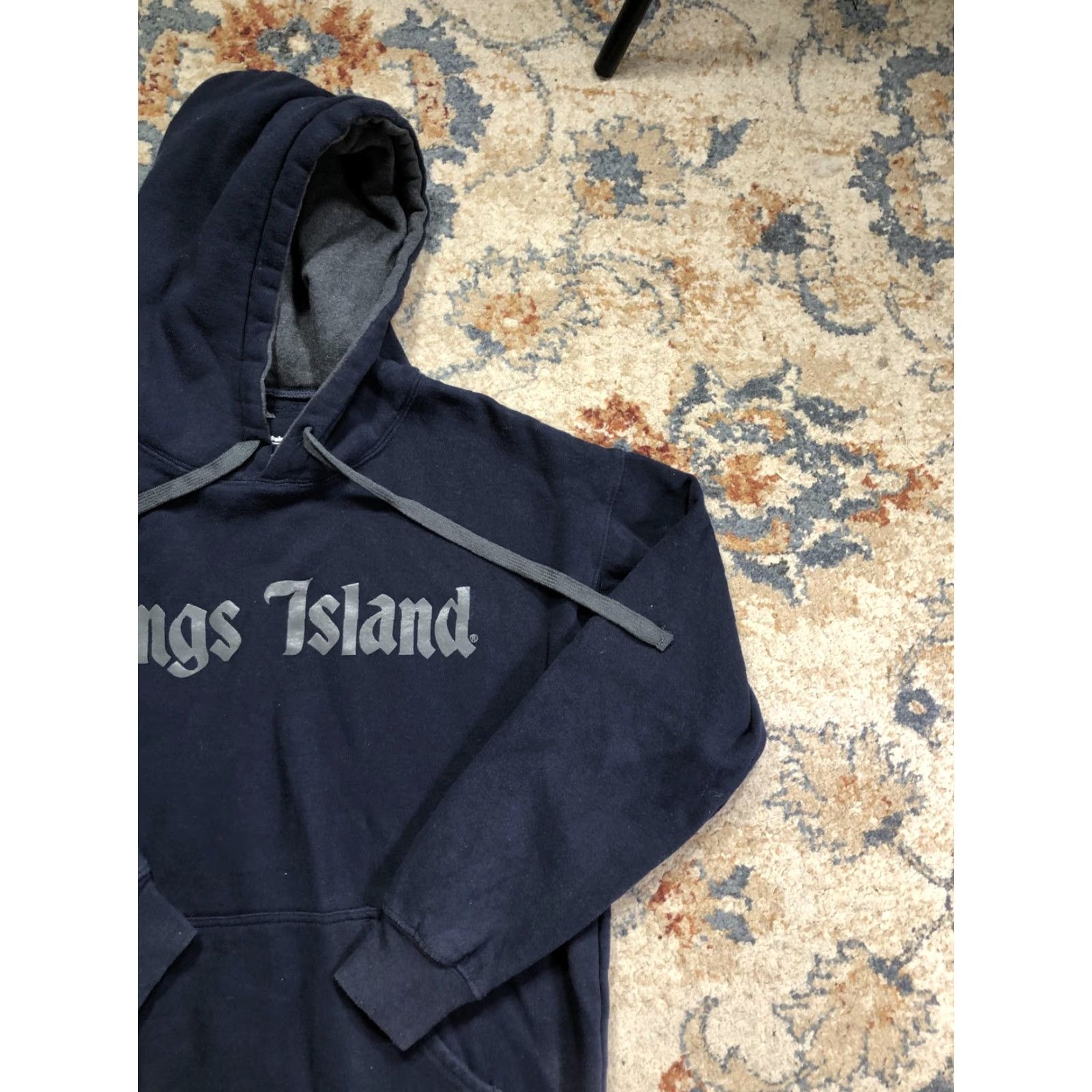 Vintage Kings Island Hoodie Mens M Blue Fleece Pullover Graphic Print Logo Cedar Fair Sweatshirt Size US M / EU 48-50 / 2 - 4 Thumbnail