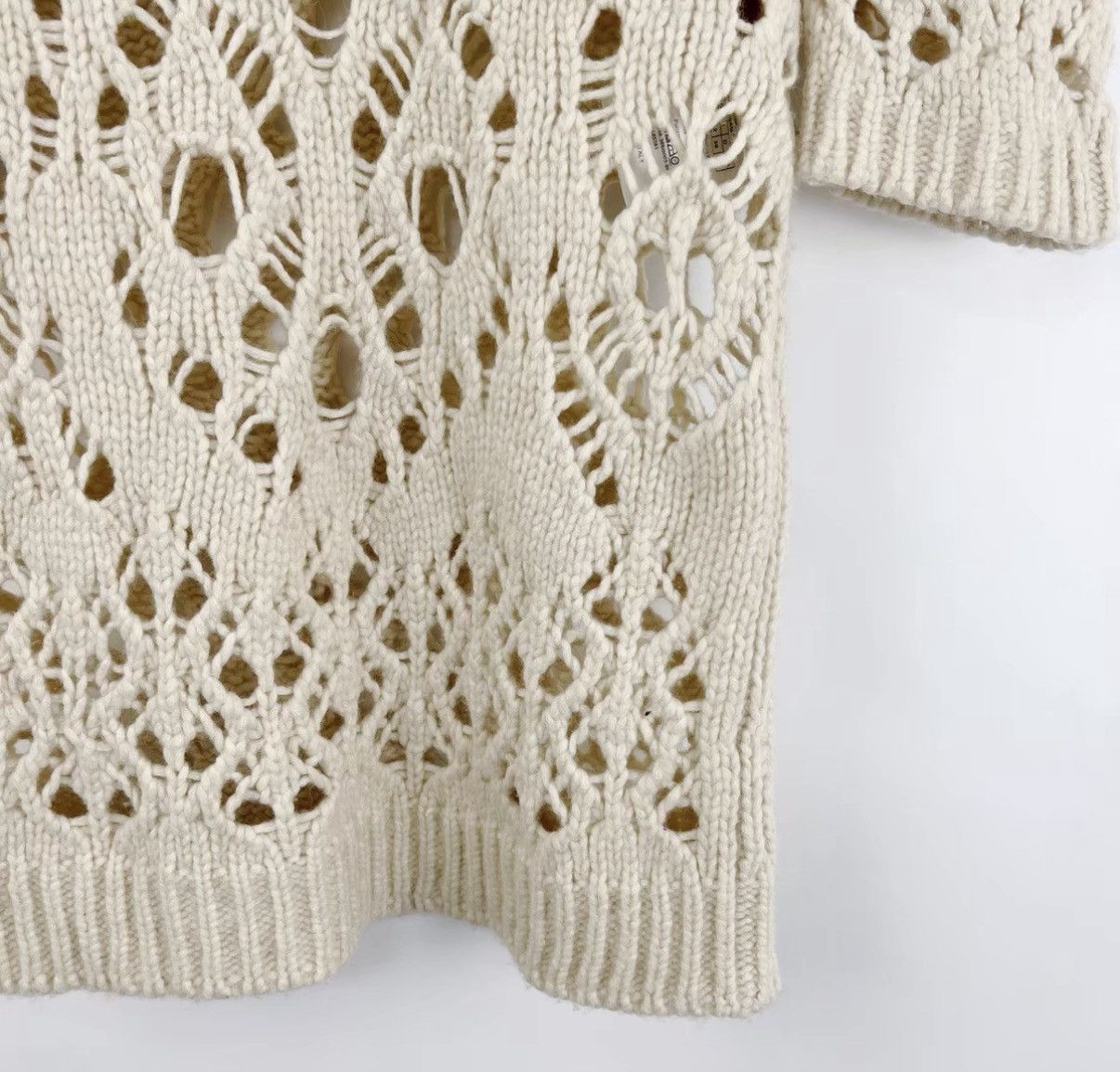 Dior Dior Off-White Hollow Knit Short Sleeve K12 Size XS / US 0-2 / IT 36-38 - 4 Thumbnail