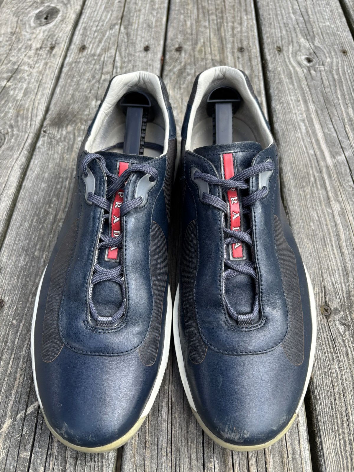 Prada Prada Americas Cup Blue Leather Size 12 Size US 12 / EU 45 - 4 Thumbnail