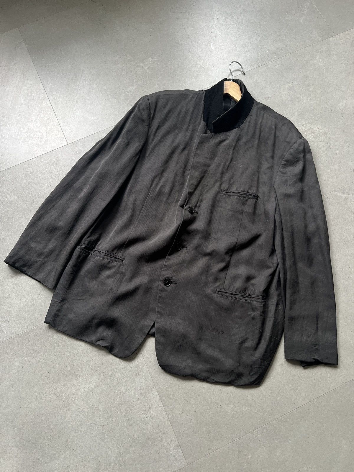 Yohji Yamamoto SS98 Yohji Yamamoto Pour Homme Oversized Silk Blazer Jacket Size US M / EU 48-50 / 2 - 1 Thumbnail