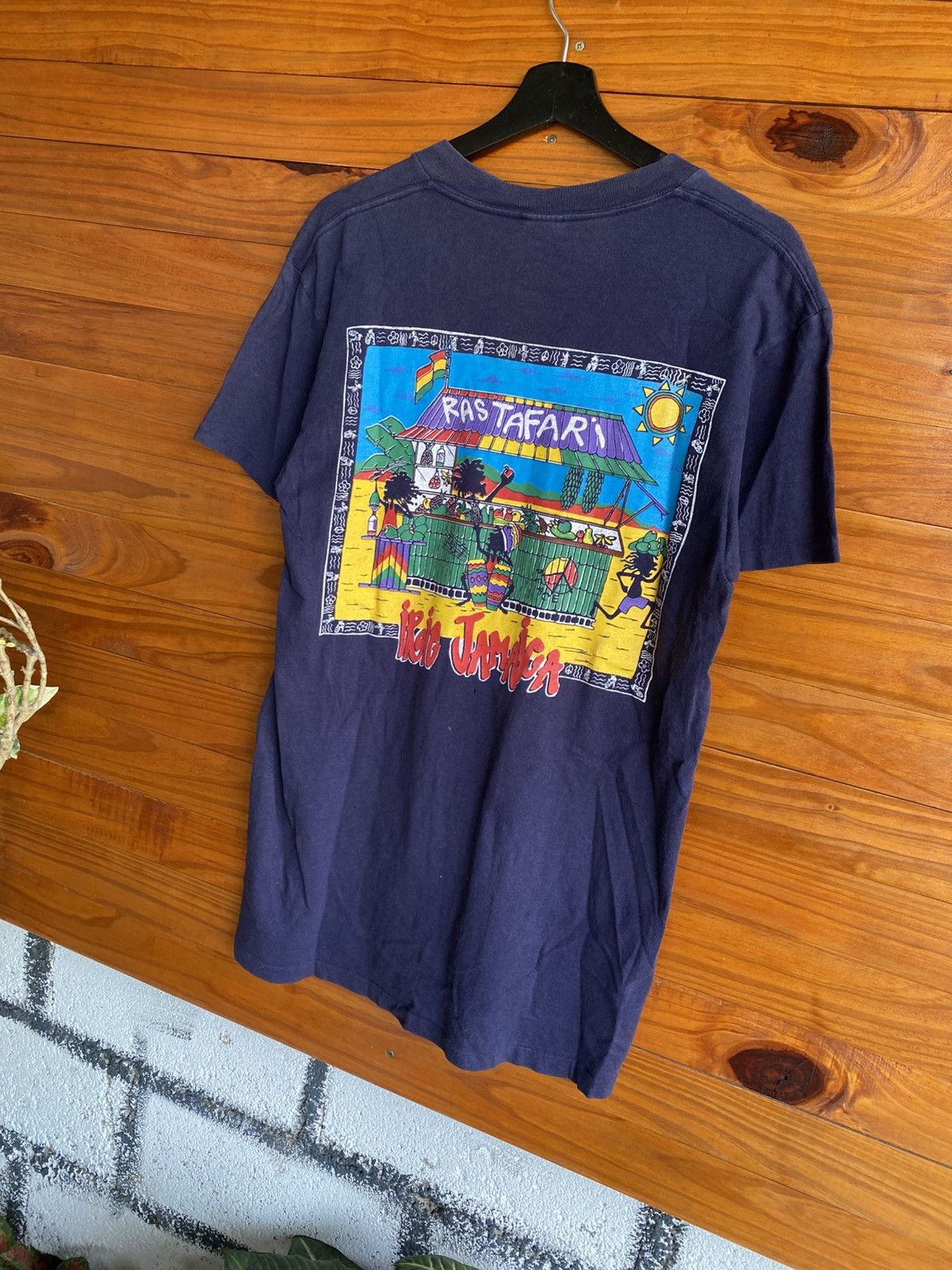 Vintage Vintage 90s Rasta Farm Negril Jamaica Graphic T-Shirt | Size US M / EU 48-50 / 2 - 12 Thumbnail