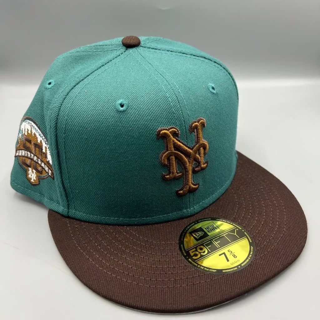 New Era New York Mets Hat Men 7 5/8 Green 59Fifty New Era Fitted Cap Size ONE SIZE - 1 Thumbnail