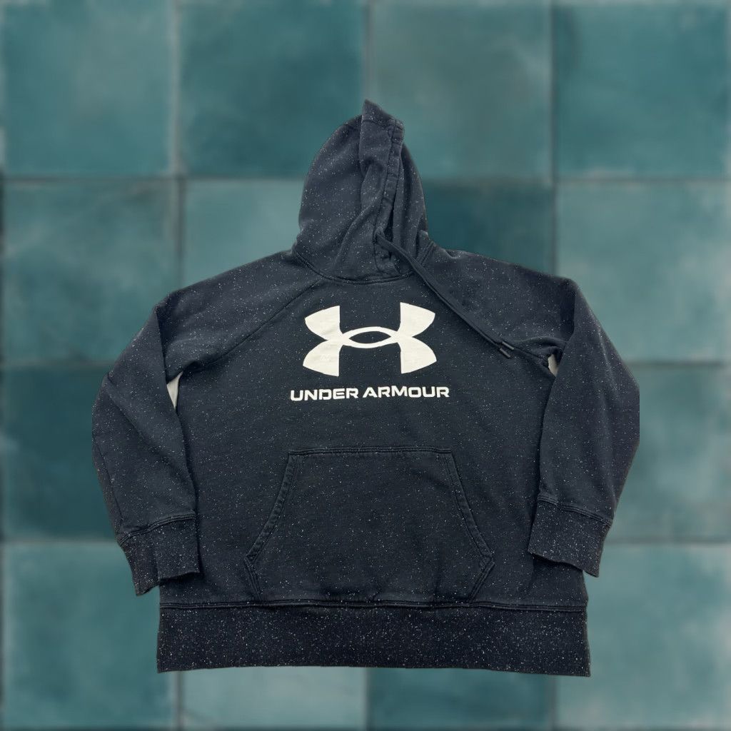 Under Armour Under Armour Hoodie Sweatshirt Womens L Black Speckled Pullover Regular Fit Logo All Seasons Sports Outdoor Fall Spring Summer Size L / US 10 / IT 46 - 1 Thumbnail