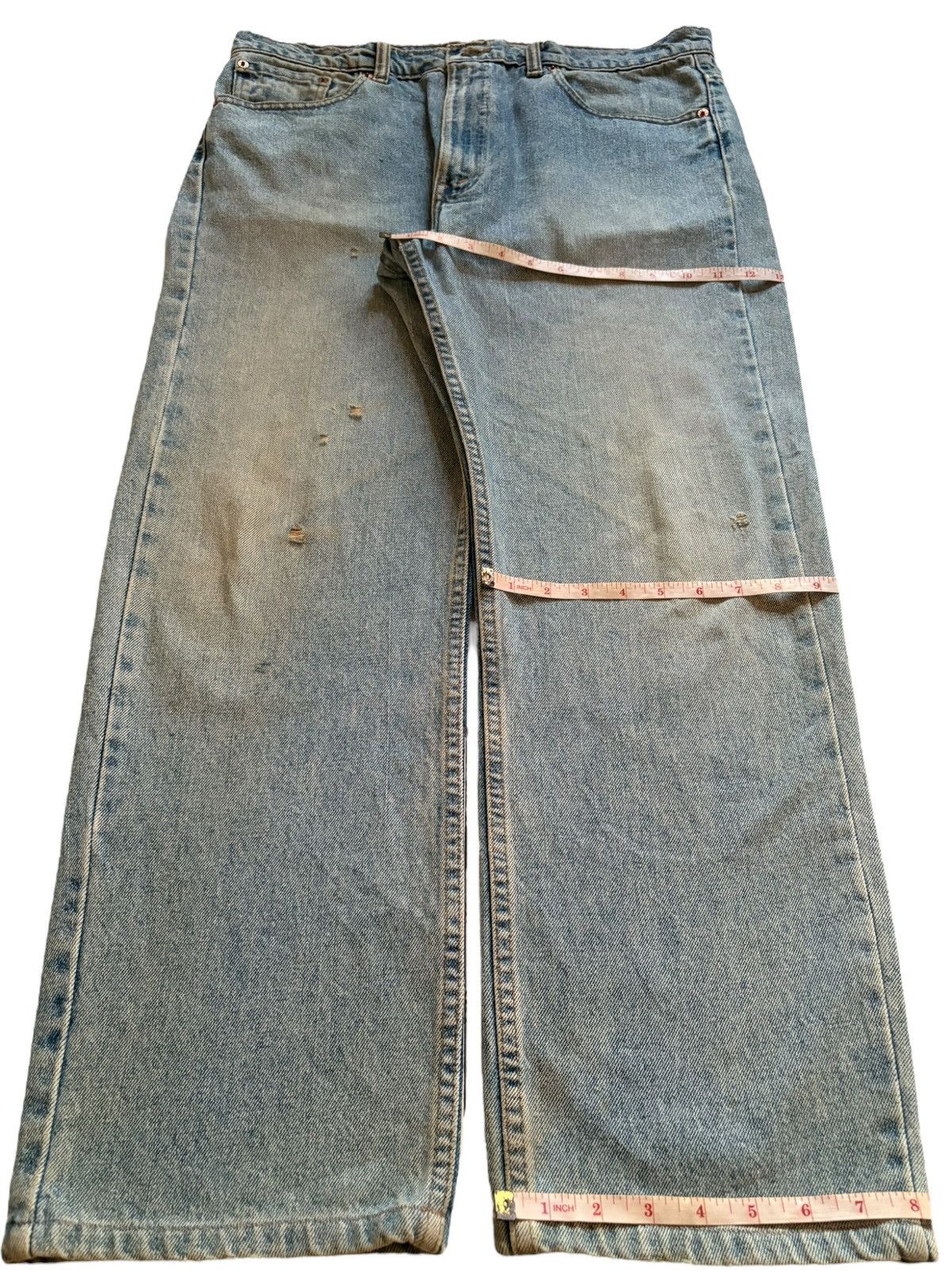 Levi's Vintage 80s Levis 505 Mud Wash Distressed Loose Baggy Jeans Size US 37 - 14 Thumbnail
