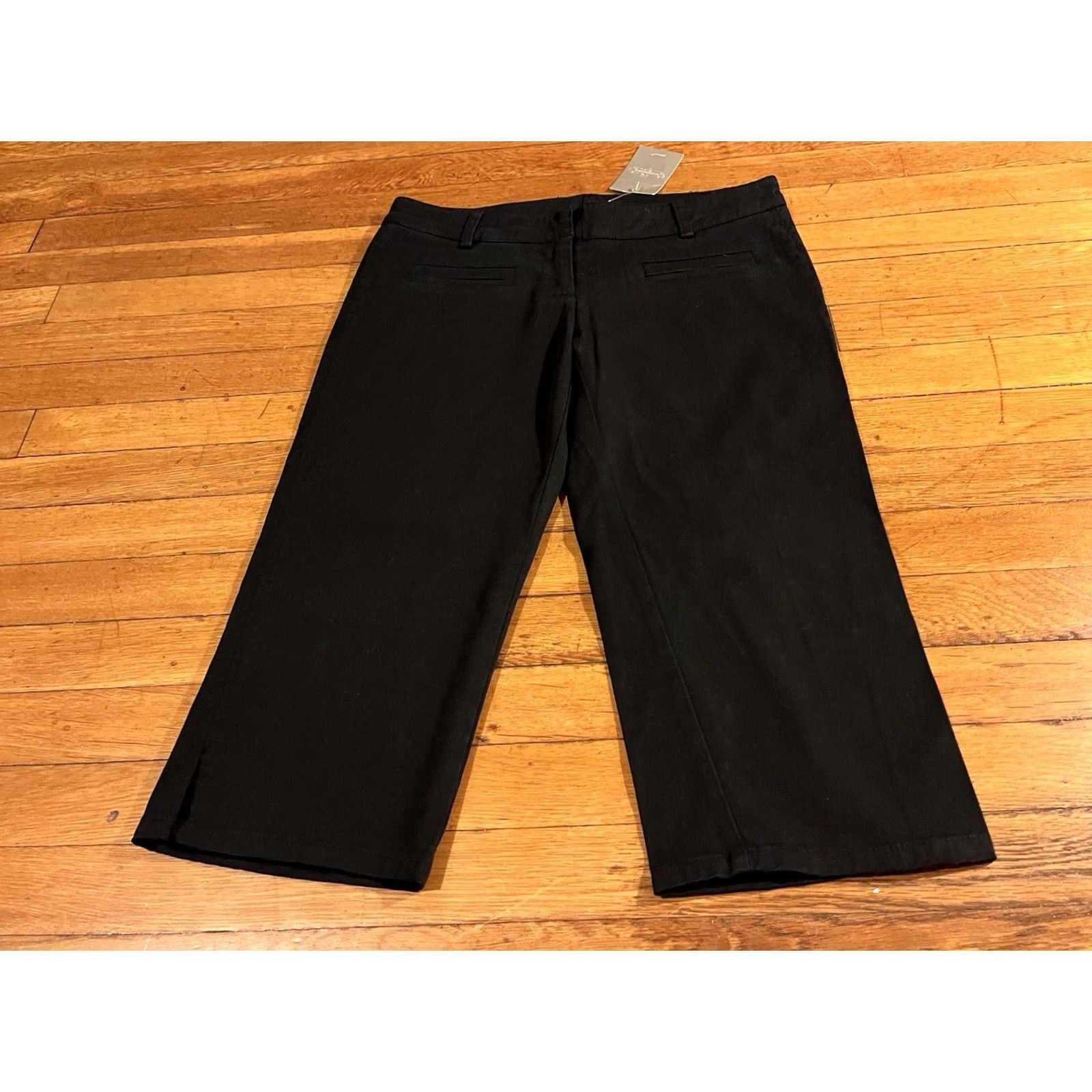 Anthropologie Anthropologie Poleci Gaucho Cropped Pants Women’s 4 Black Wide-Leg Pants Size 27" / US 4 / IT 40 - 2 Thumbnail