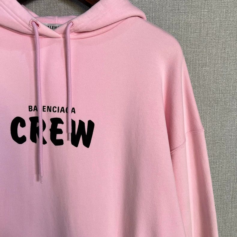 Balenciaga Balenciaga Pink CREW monogram logo hoodie 2503-Nextarrow Size US S / EU 44-46 / 1 - 3 Thumbnail