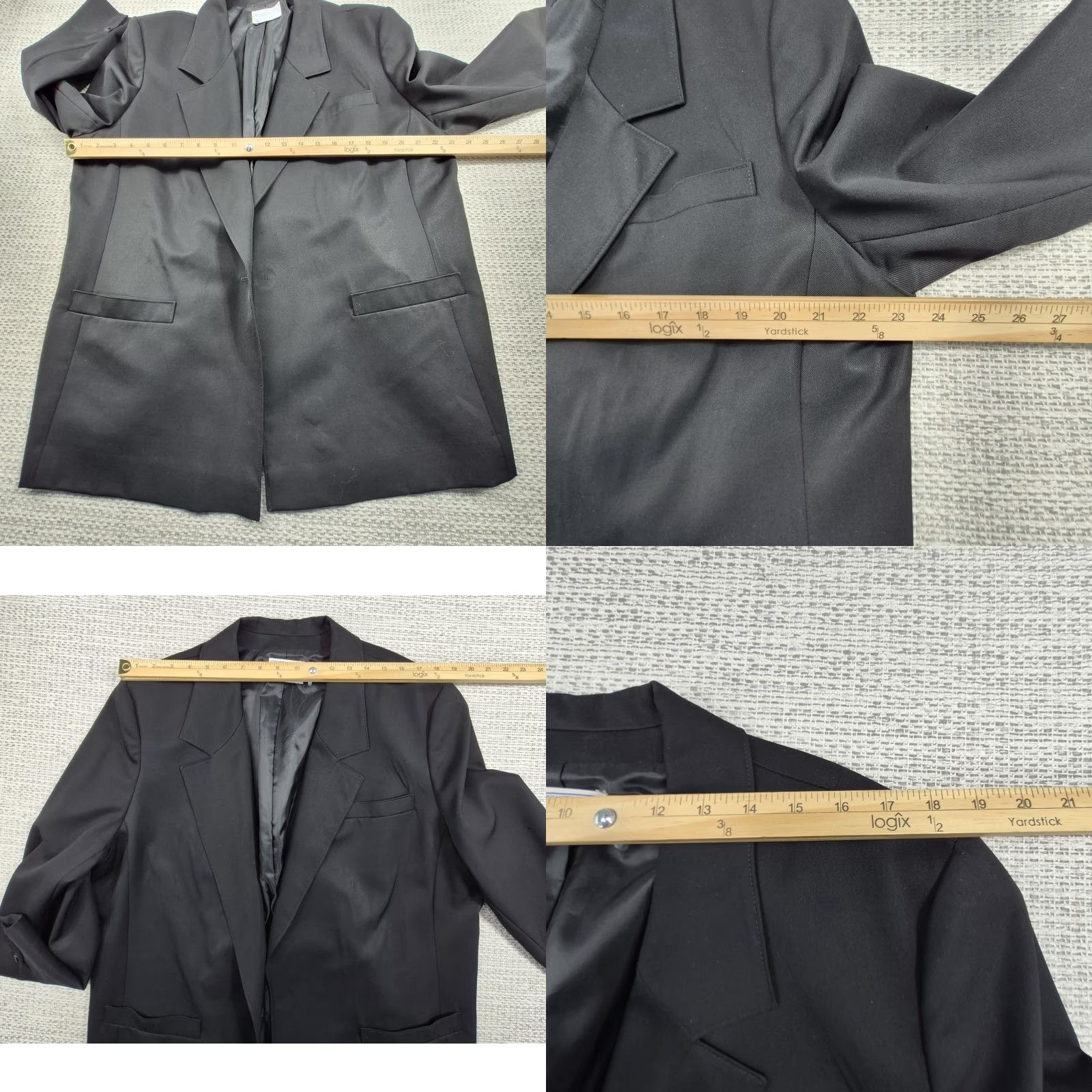 Pendleton VINTAGE Pendleton Black Wool Sport Coat Blazer Womens 24W Plus Notch Lapel One-Button Single-Breasted Lined Tailored Dry Clean Only Men? Size 4XL / US 24-26 - 9 Thumbnail