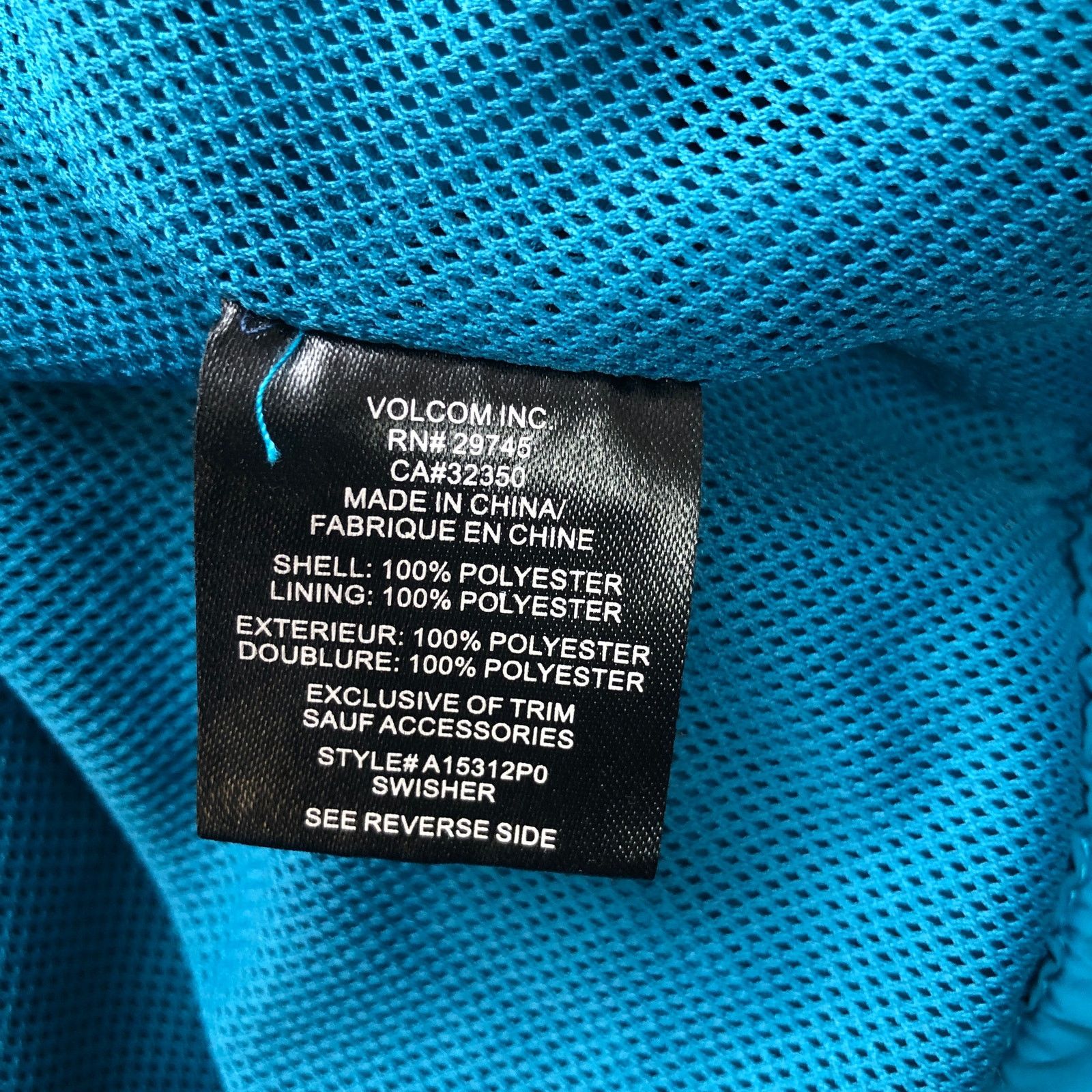 Volcom Volcom Mesh Lined Windbreaker Jacket Hoodie Men L Teal Blue Size US L / EU 52-54 / 3 - 10 Thumbnail