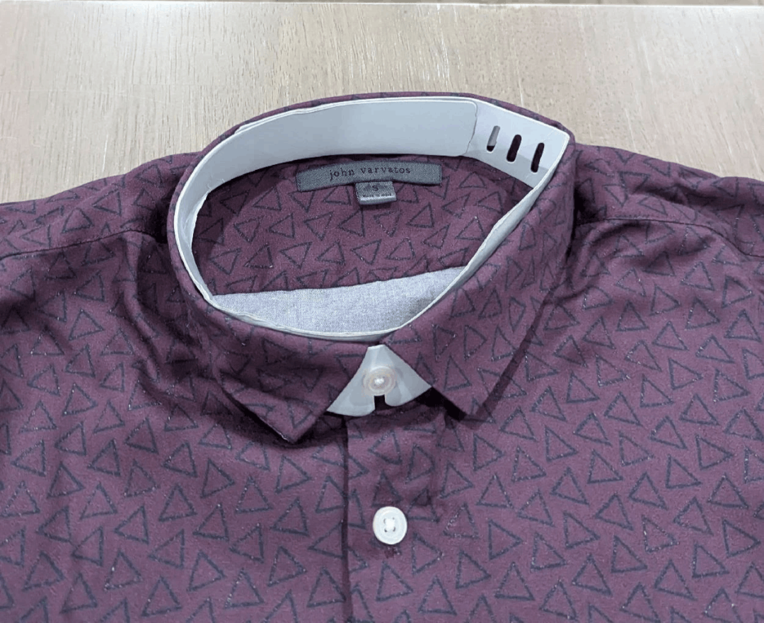 John Varvatos John Varvatos Ross Geometric Button Up Shirt Dark Plum Small Size US S / EU 44-46 / 1 - 2 Thumbnail