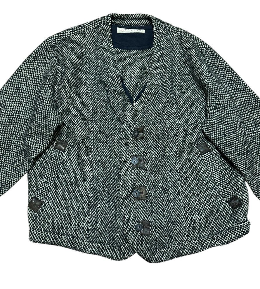 Issey Miyake ISSEY MIYAKE Sport Cropped Buttoned Tweed Women jacket Size L / US 10 / IT 46 - 3 Thumbnail