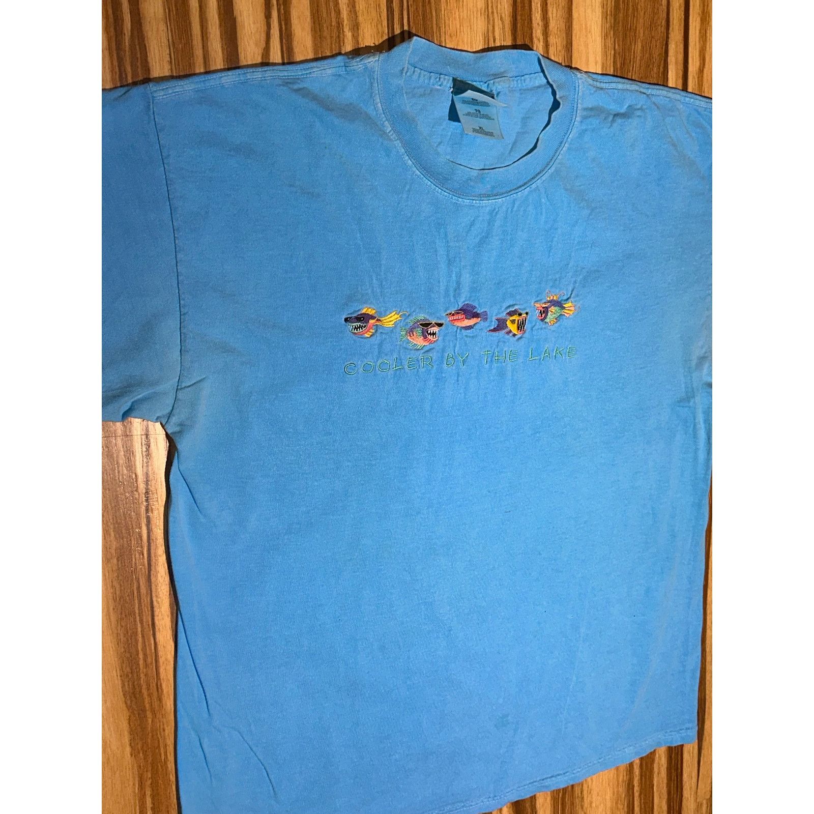 Gildan Vintage Cooler By The Lake Piranha Embroidered Shirt Size XL Size US XL / EU 56 / 4 - 3 Thumbnail