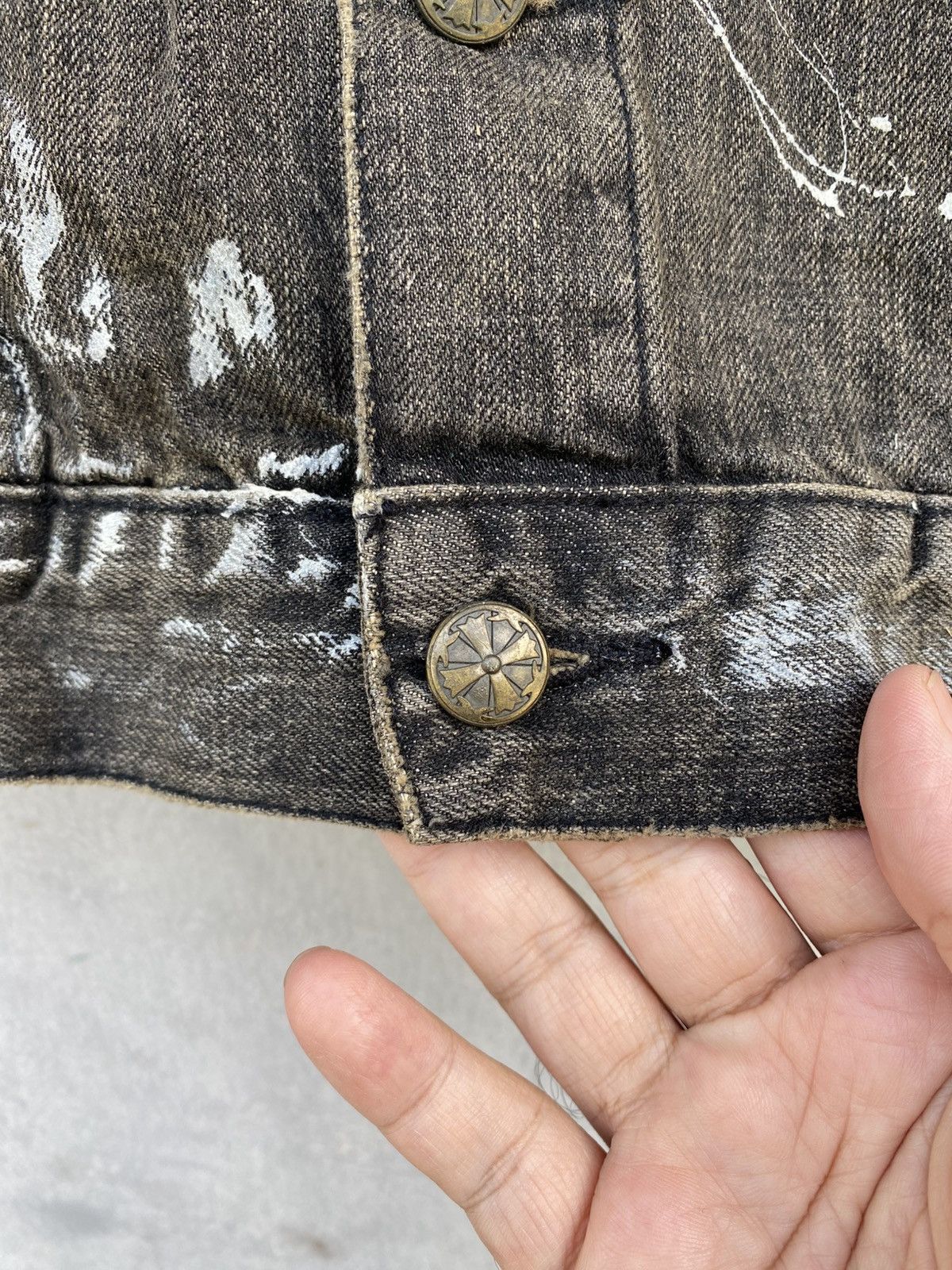Japanese Brand × Seditionaries MIDAS WASHED BLACK DISTRESSED PAINTER DENIM JACKET ANARCHY Size US M / EU 48-50 / 2 - 10 Thumbnail