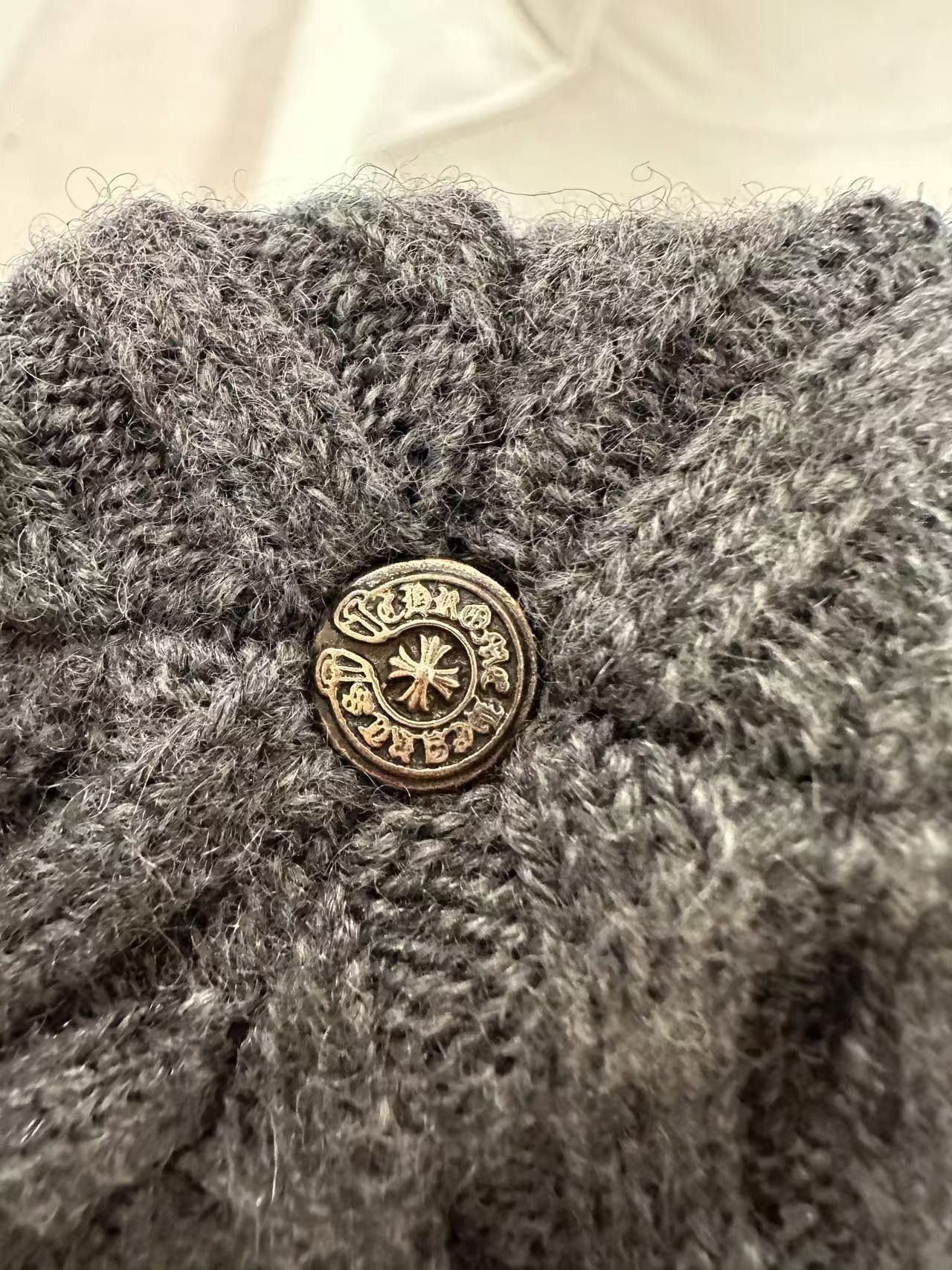 Chrome Hearts Chrome Hearts Gray Cashmere Leather Cross Beanie Size ONE SIZE - 4 Thumbnail