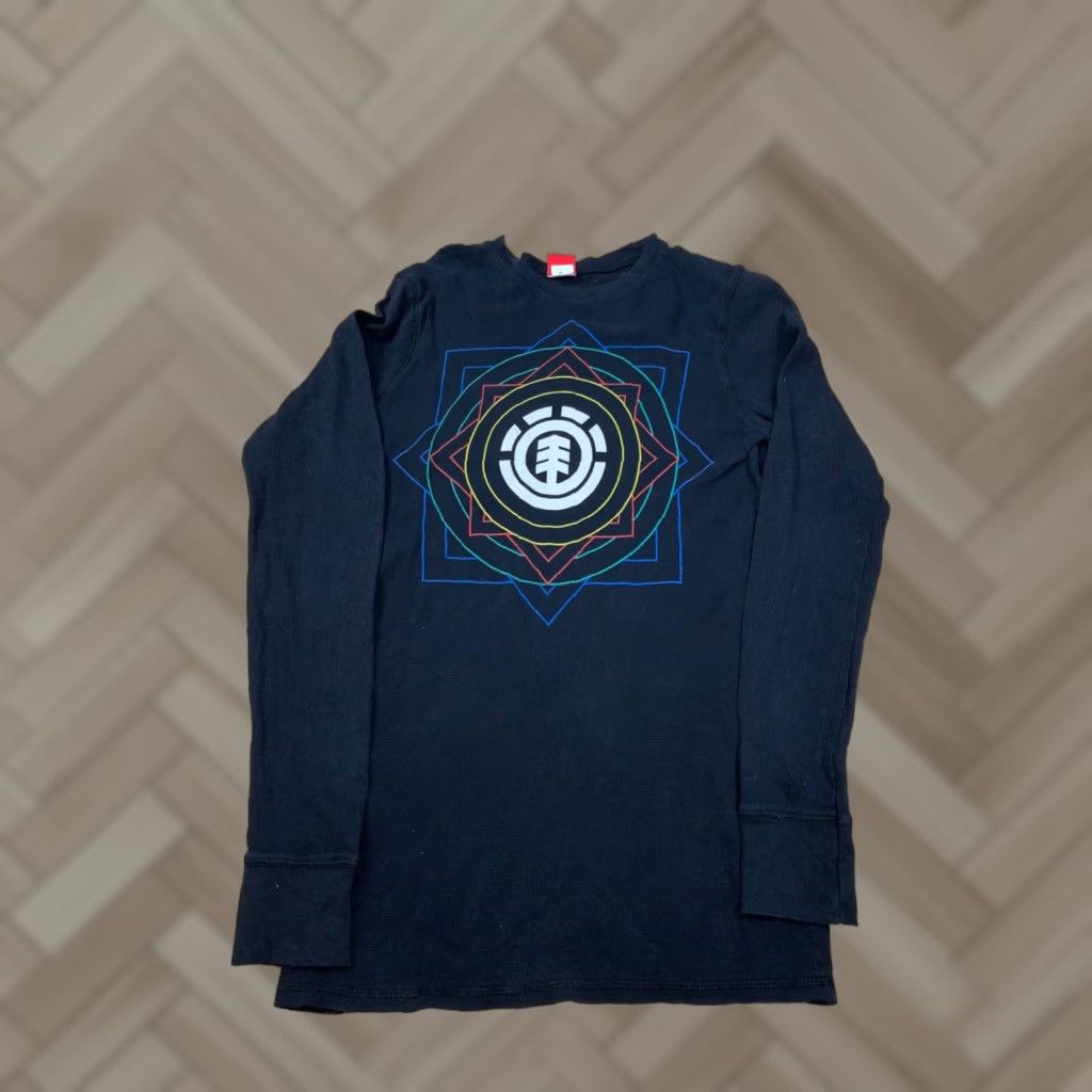 Element VINTAGE Element Thermal Shirt Mens Black Long Sleeve Waffle Knit USA 5653 Size US M / EU 48-50 / 2 - 1 Thumbnail